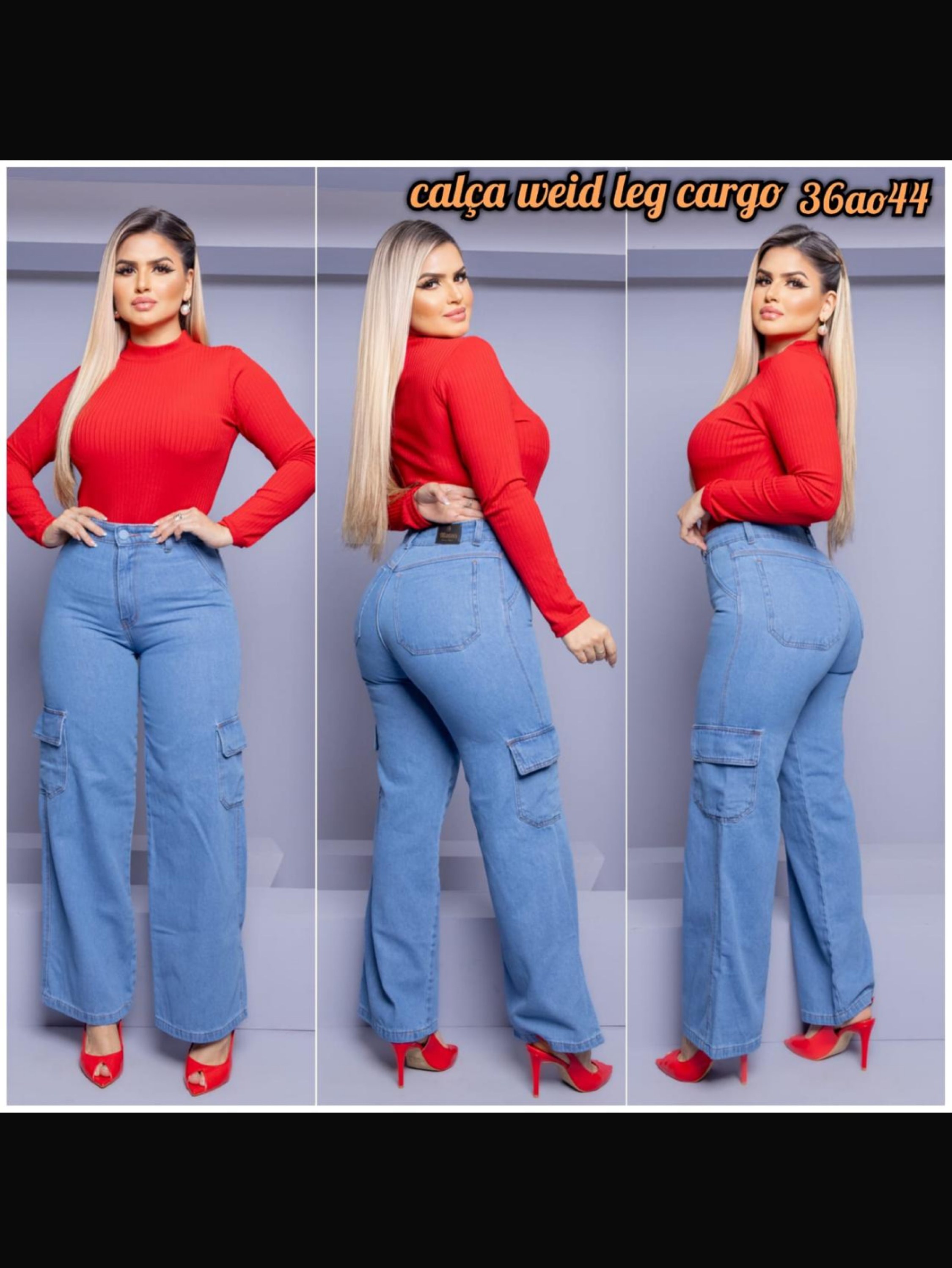 Calça Wide Cargo