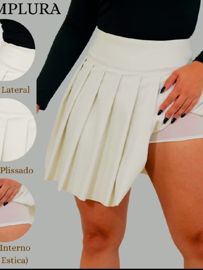 Shorts saia plissada Colegial