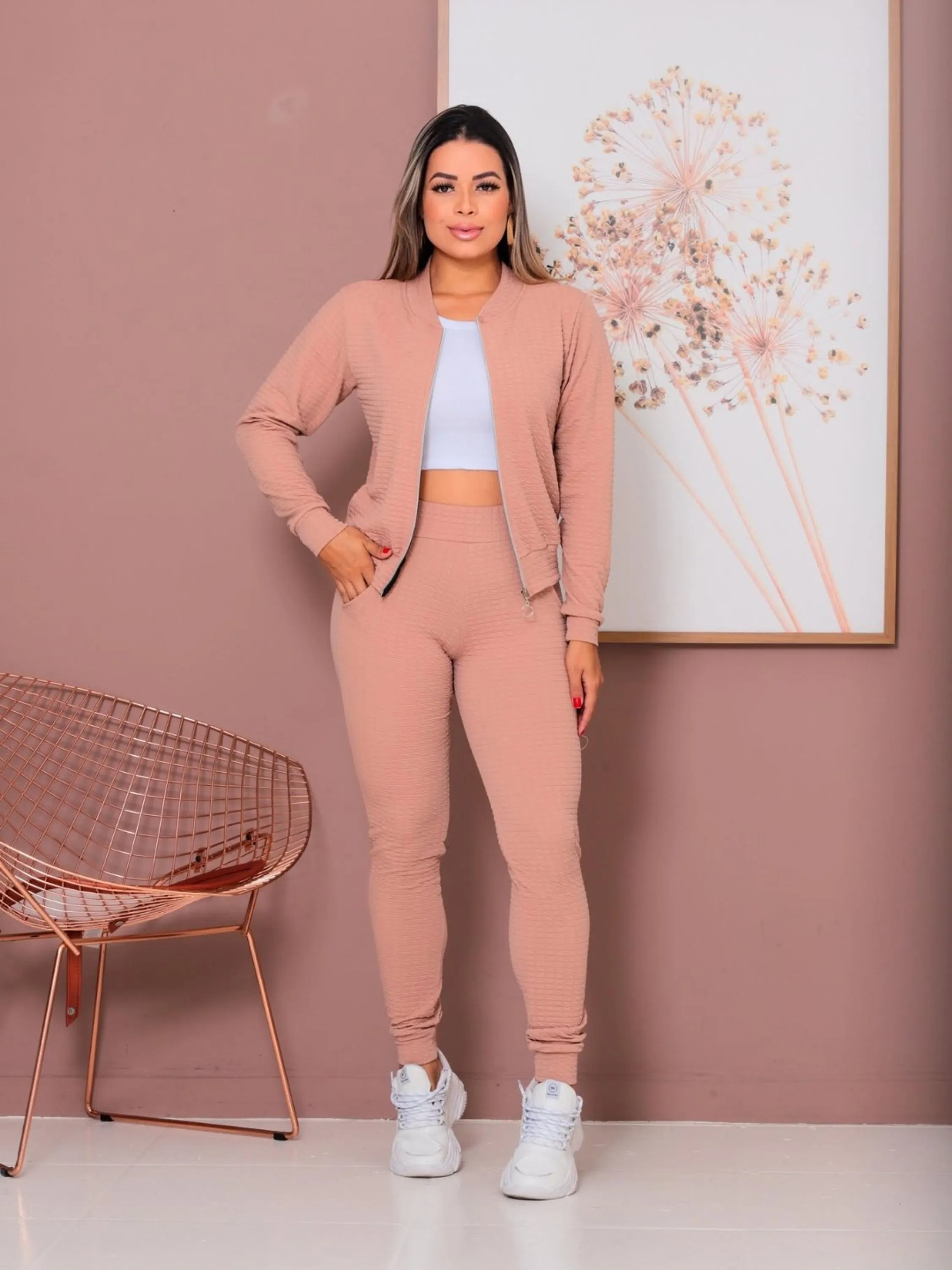 Lançamento conjunto bubble bolso e ziper