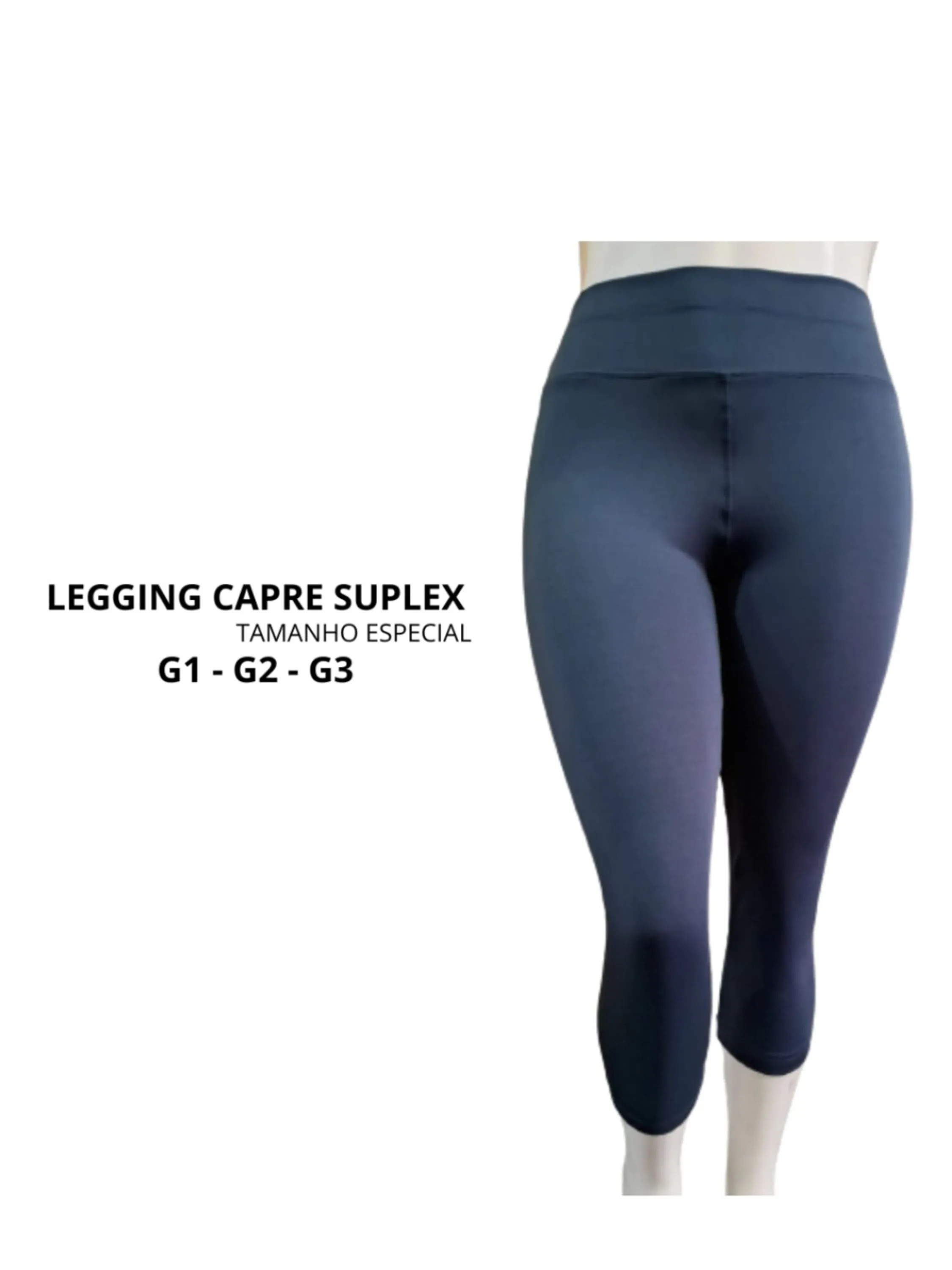 Capri plus size lisa corsario legging curta G1 G2 G3