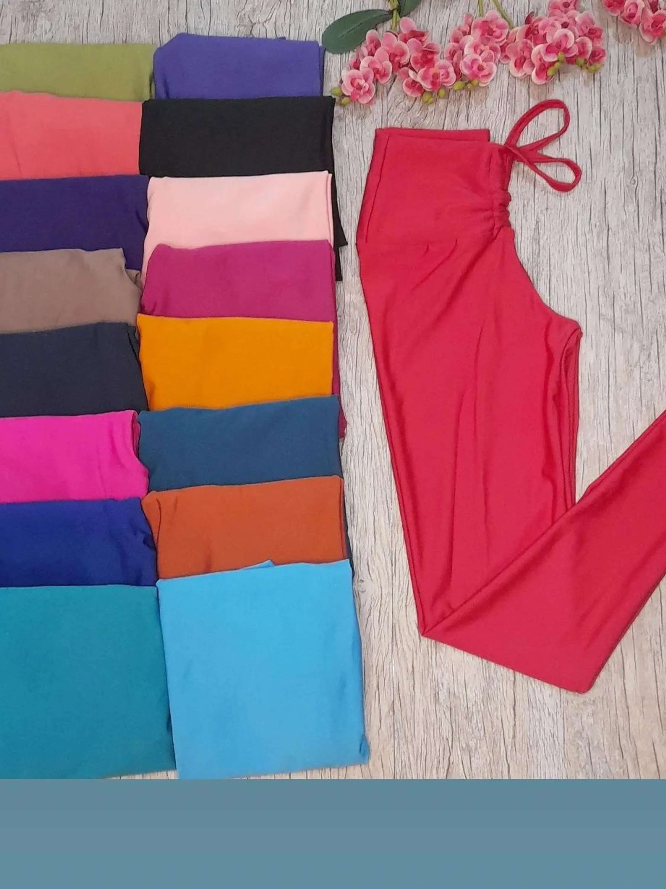 Legging cordinha efeito cintura fina legue leg fitnes várias cores