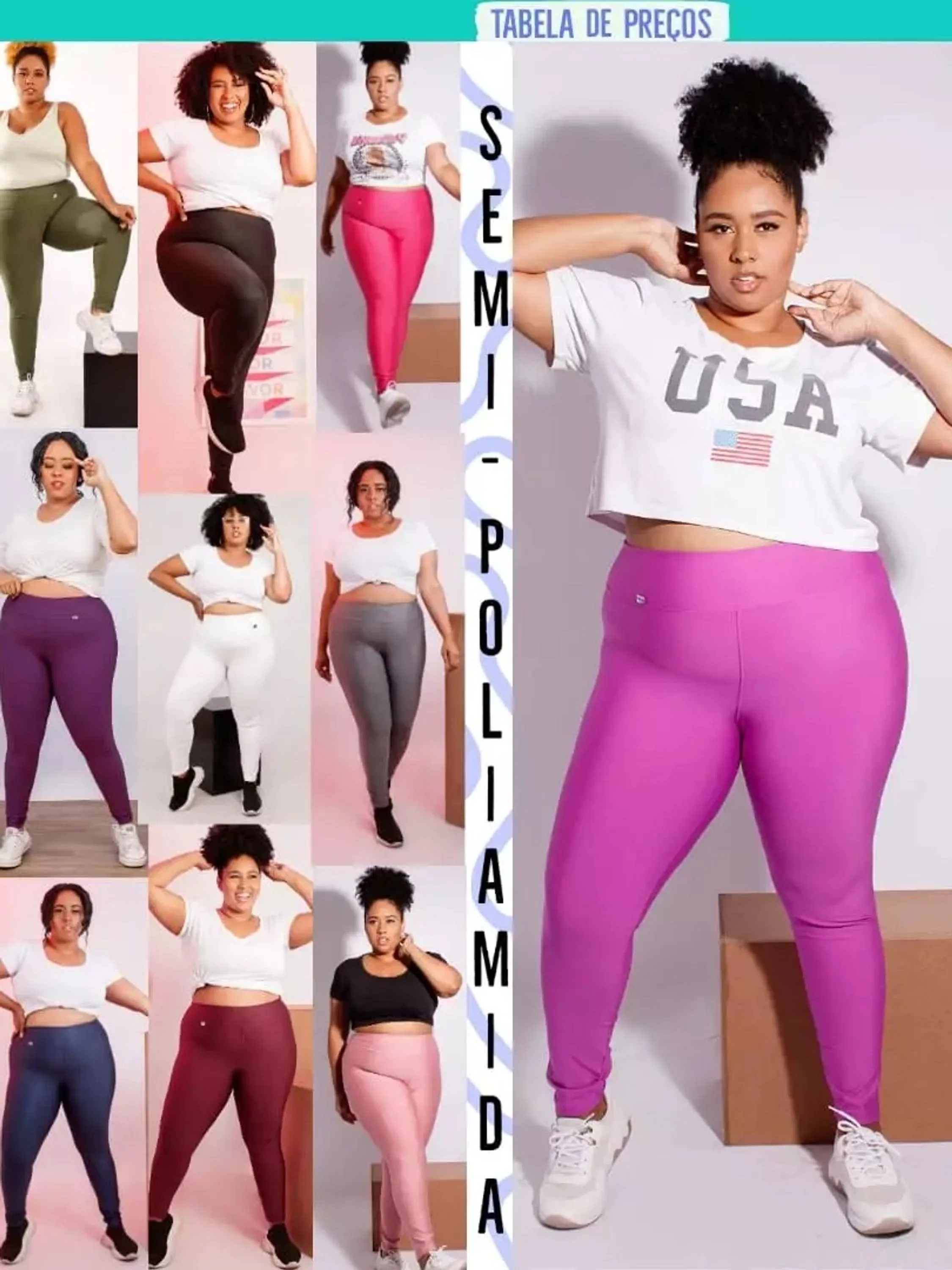 Legging plus size semi poliamida