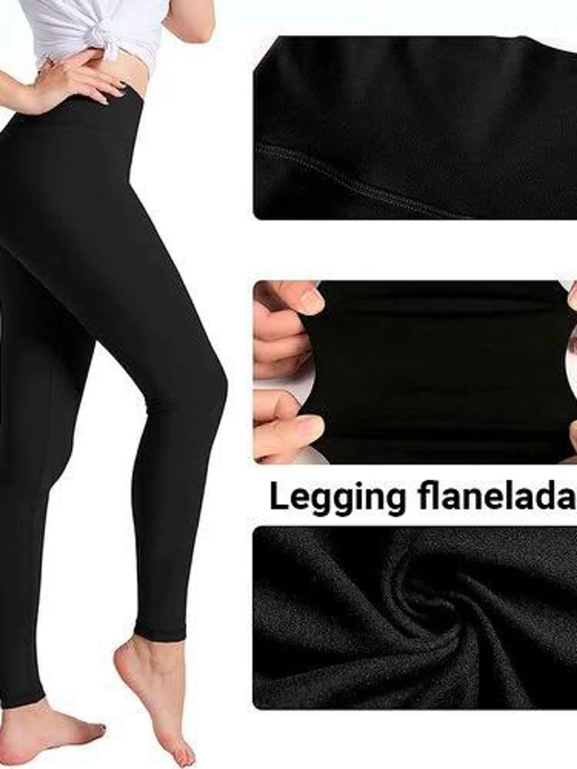 Legging flanelada por dentro legue grossa estica cintura alta leg termica