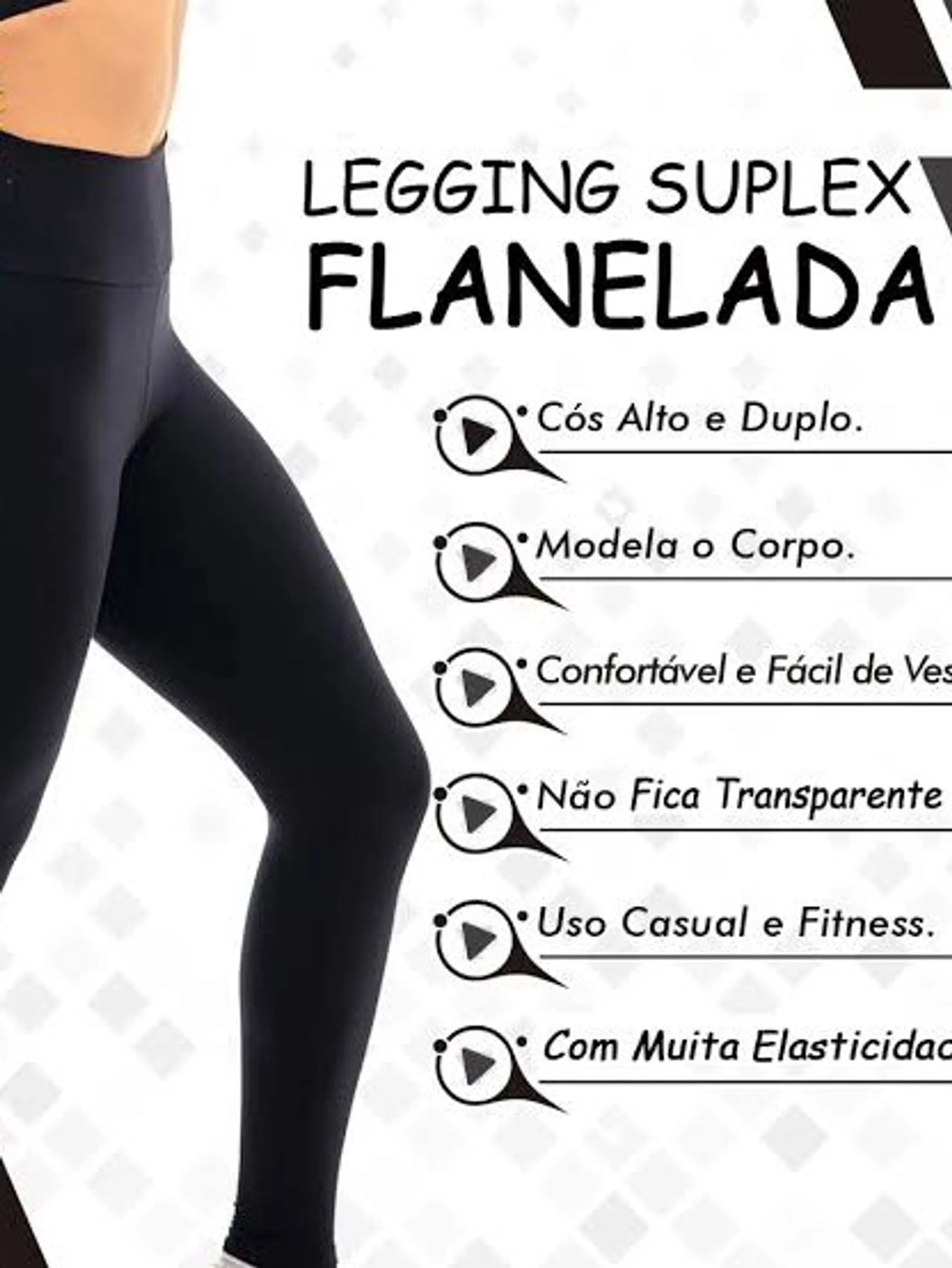 Legging flanelada forrada inverno