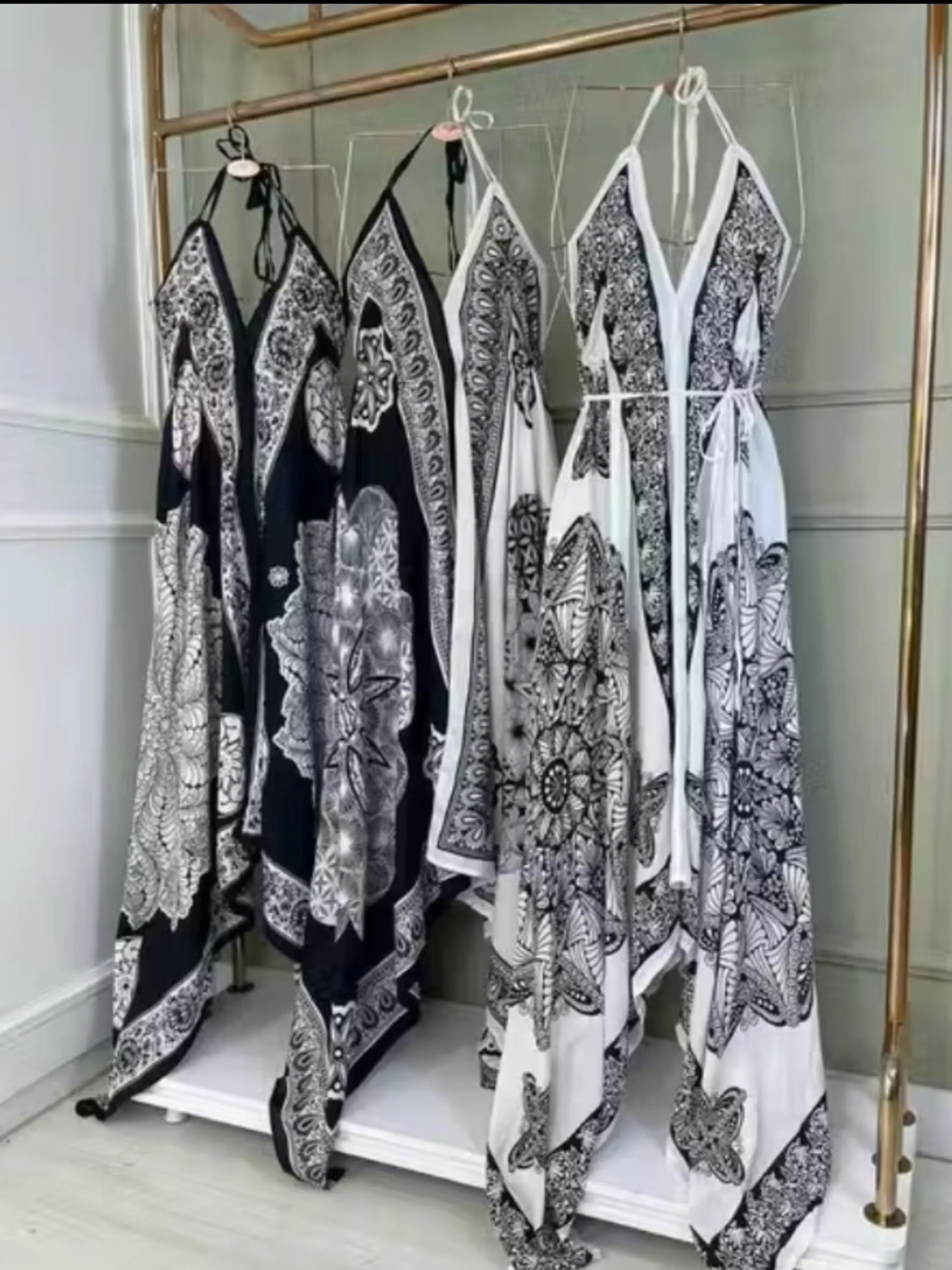 Lançamento de final de ano vestido mandala vestido lenço