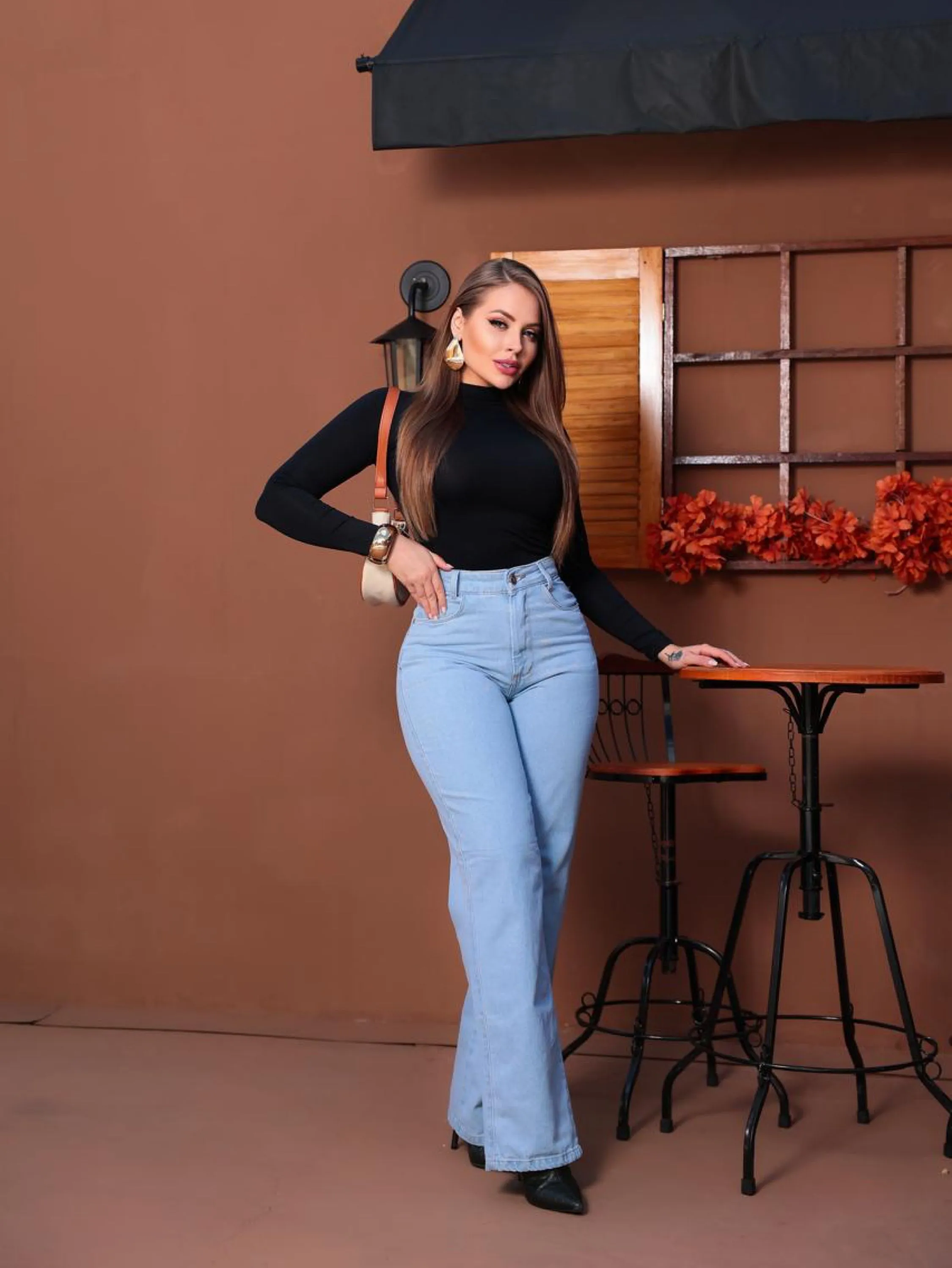 Calça wide leg d