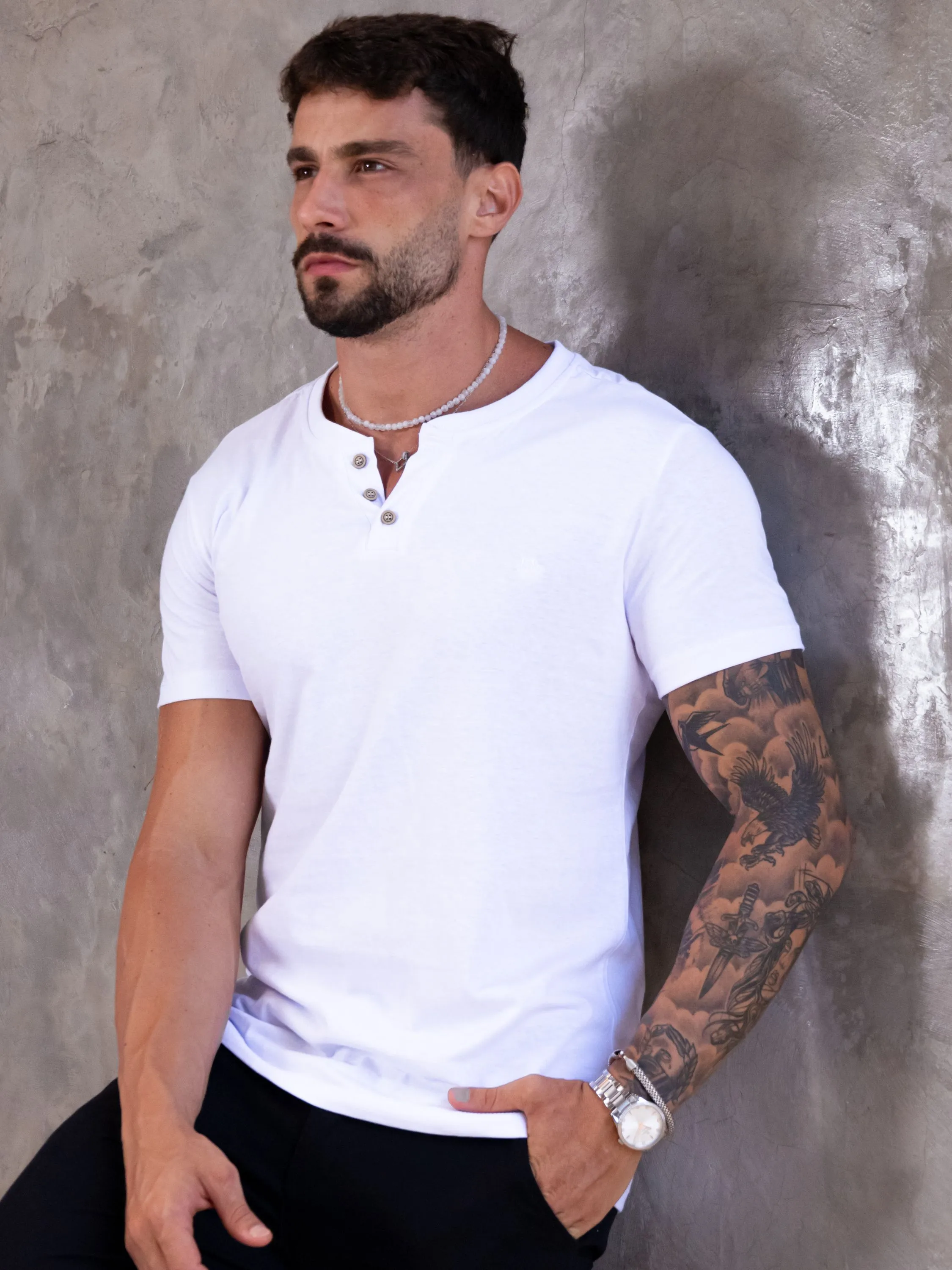 Camiseta Henley 8017