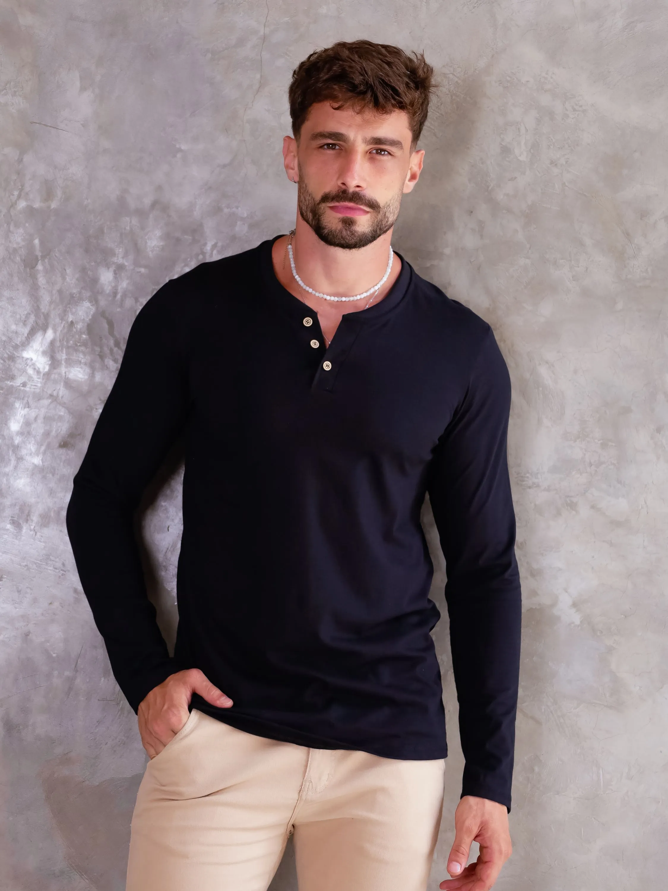 Camiseta Henley 8267