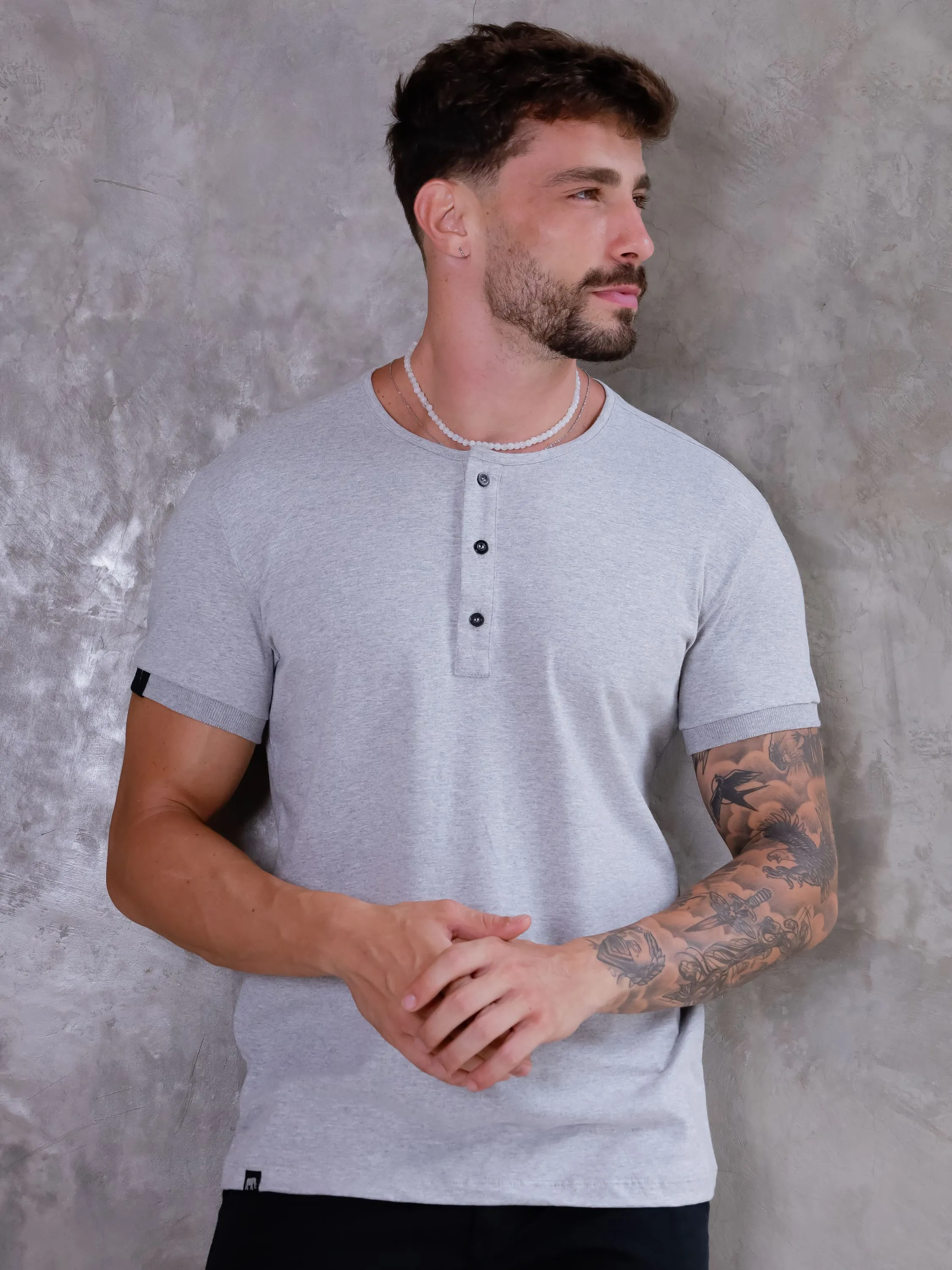 Camiseta Henley 8257