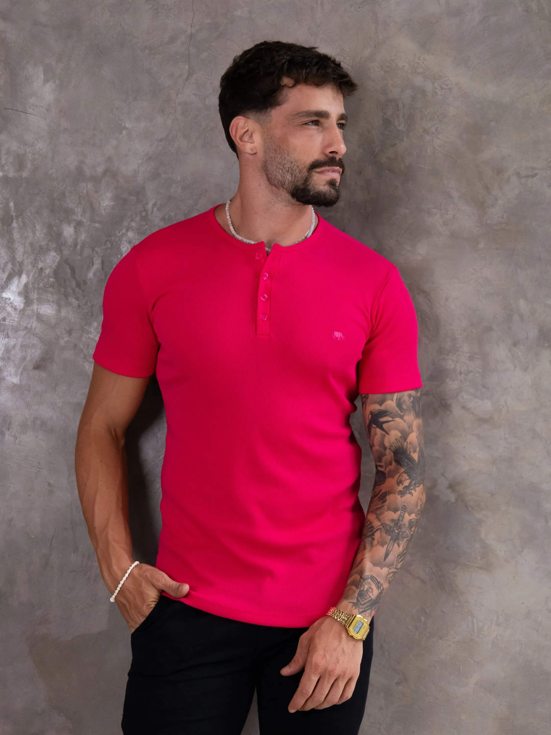 Camiseta Henley 8190