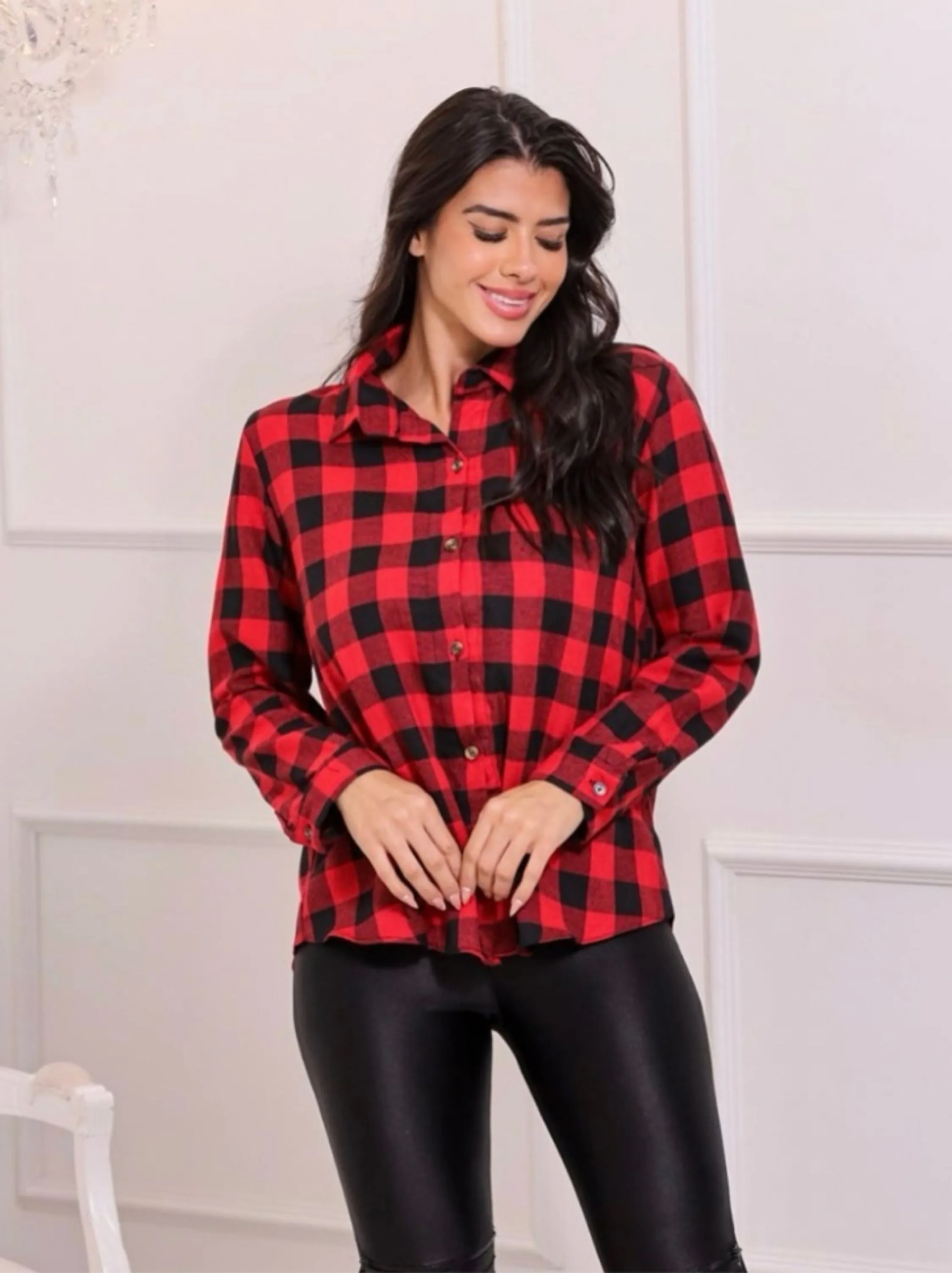 Camisa Xadrez Vermelha