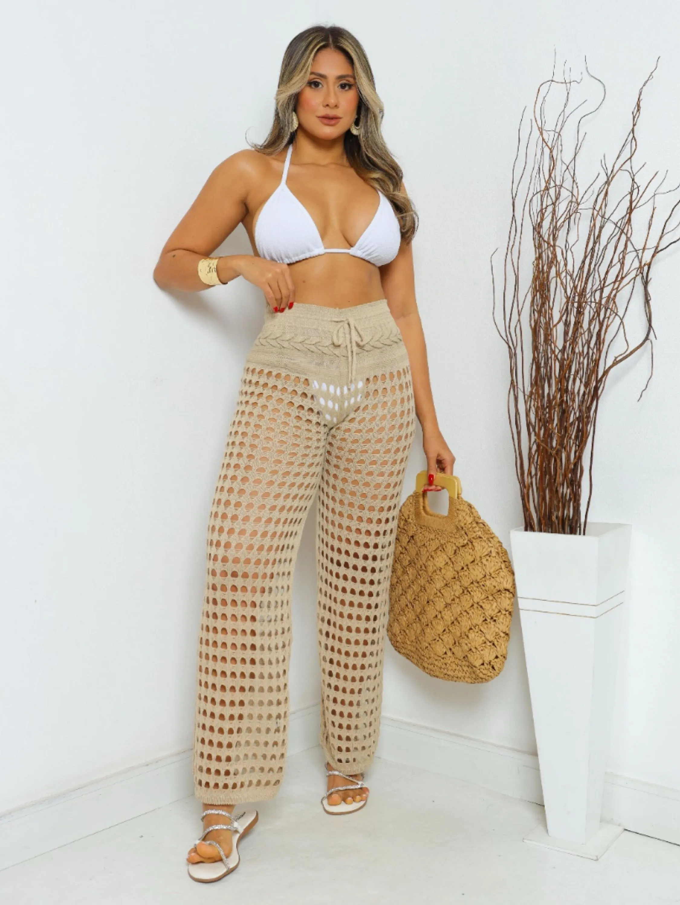 Calça de praia trança