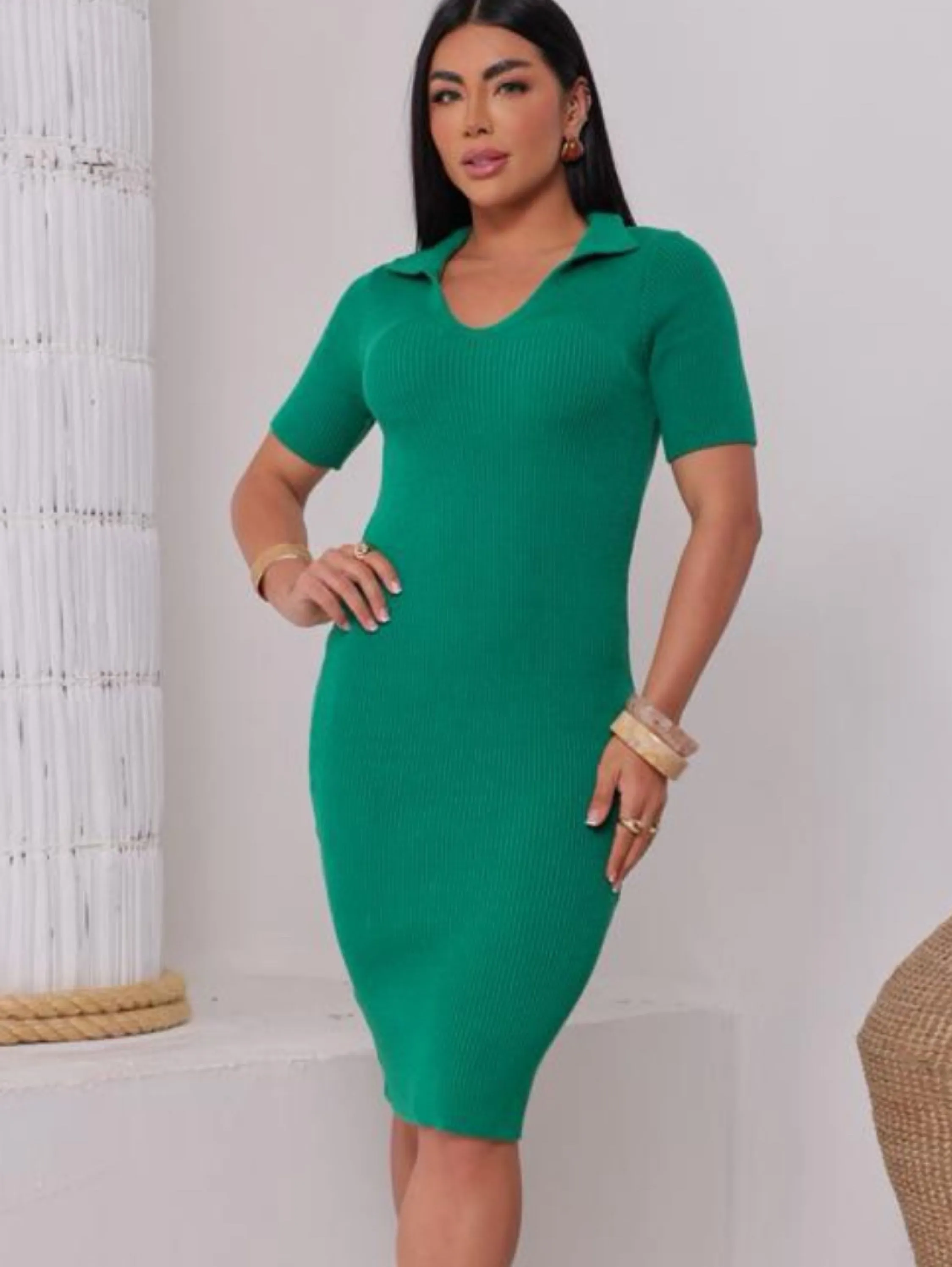 Vestido Midi Modal Polo