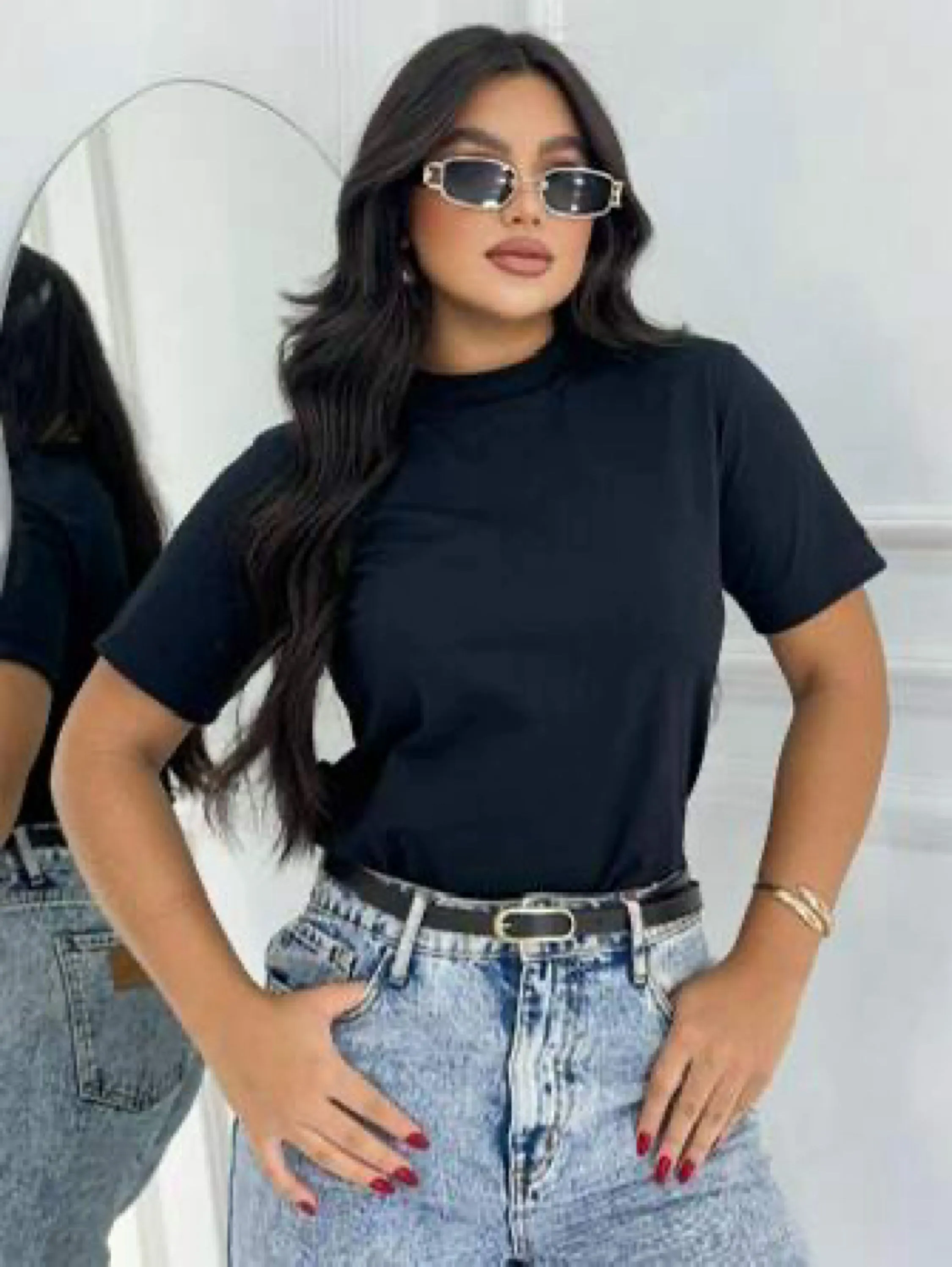 T- Shirt Camiseta Gola Careca Lisa