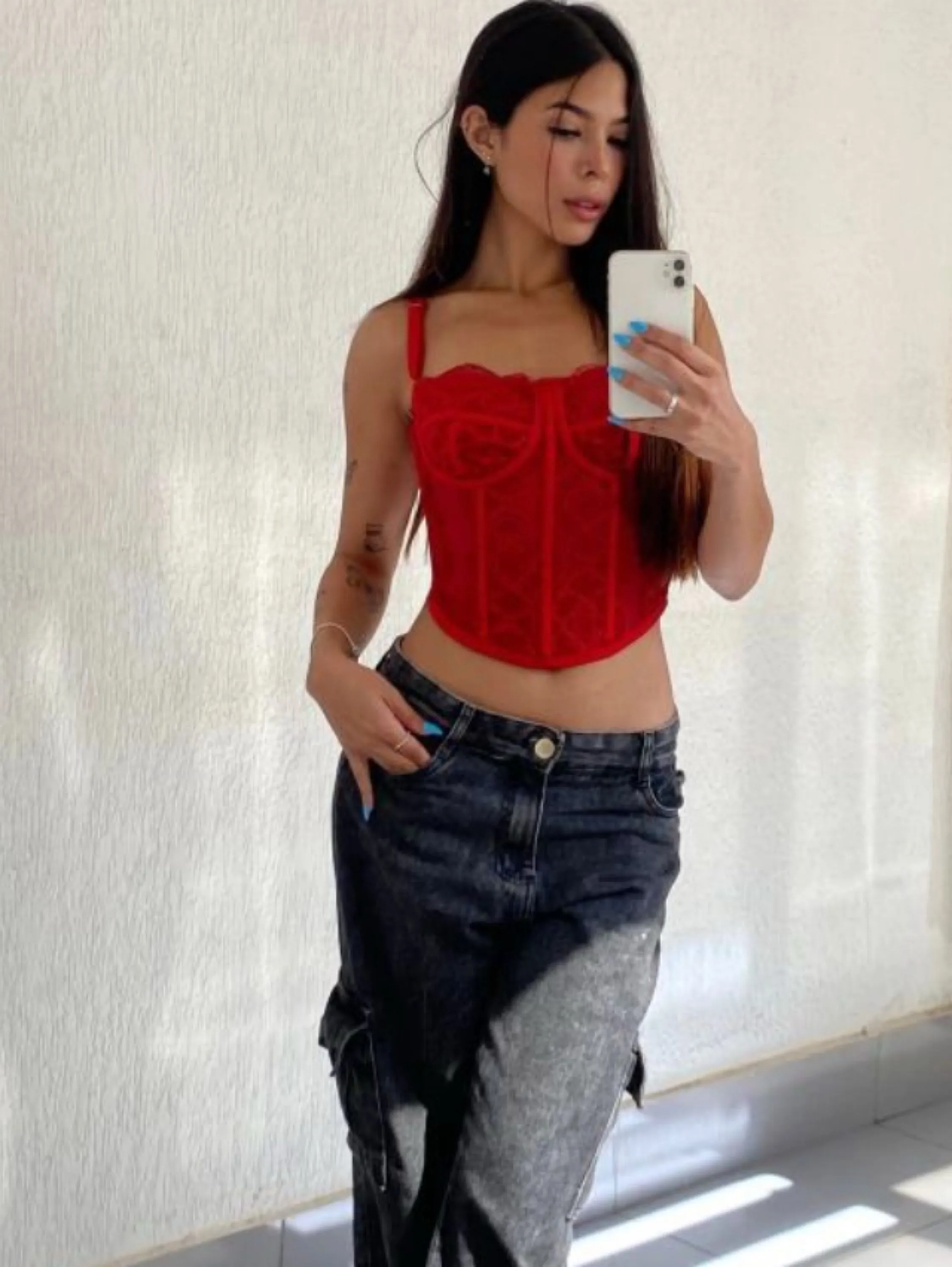 Cropped renda Corset