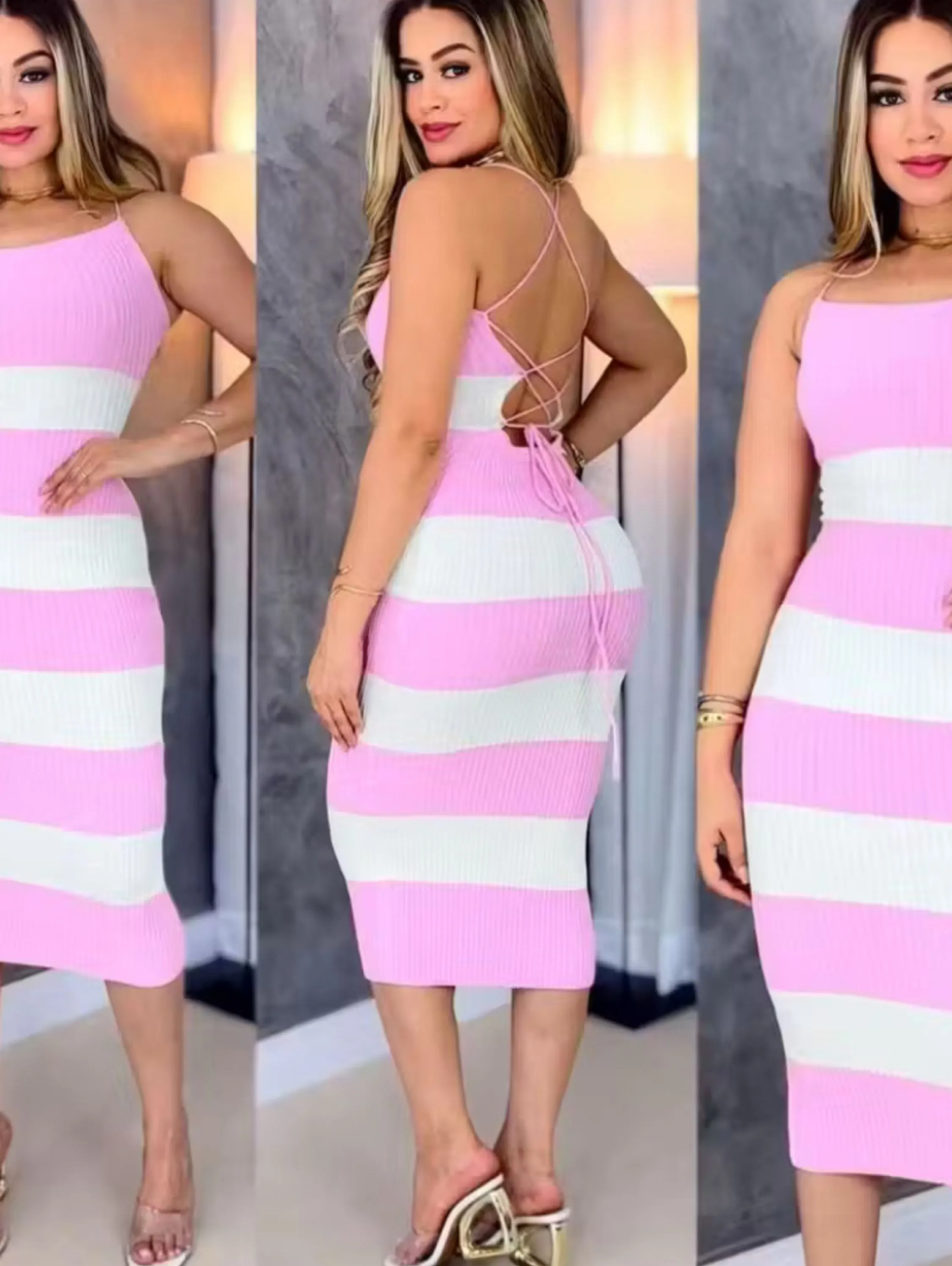 Vestido Mídi Modal Transpassado Costas