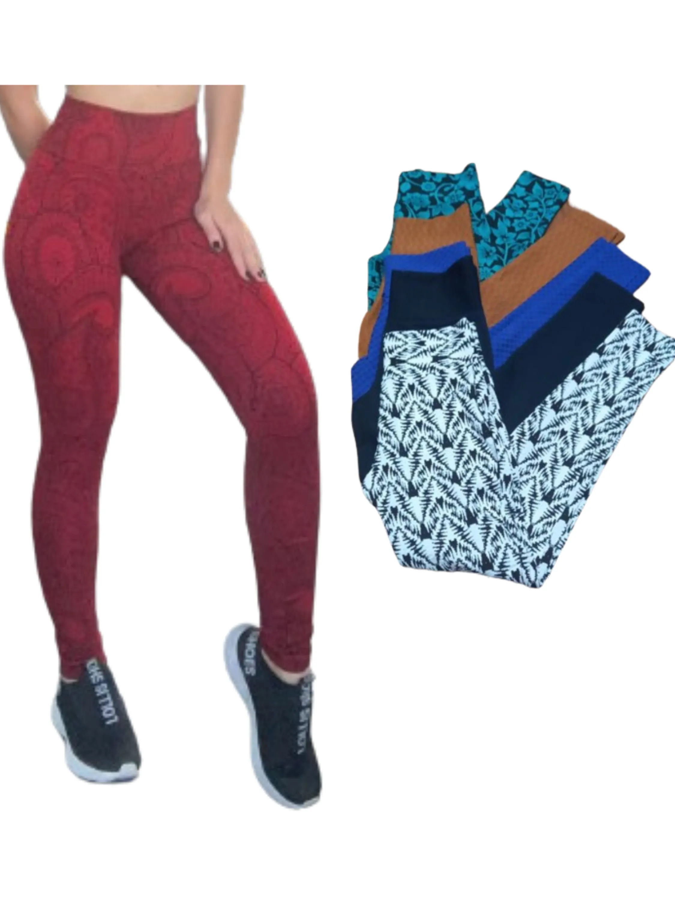 Legging Jacquard Com Relevo Cós Alto