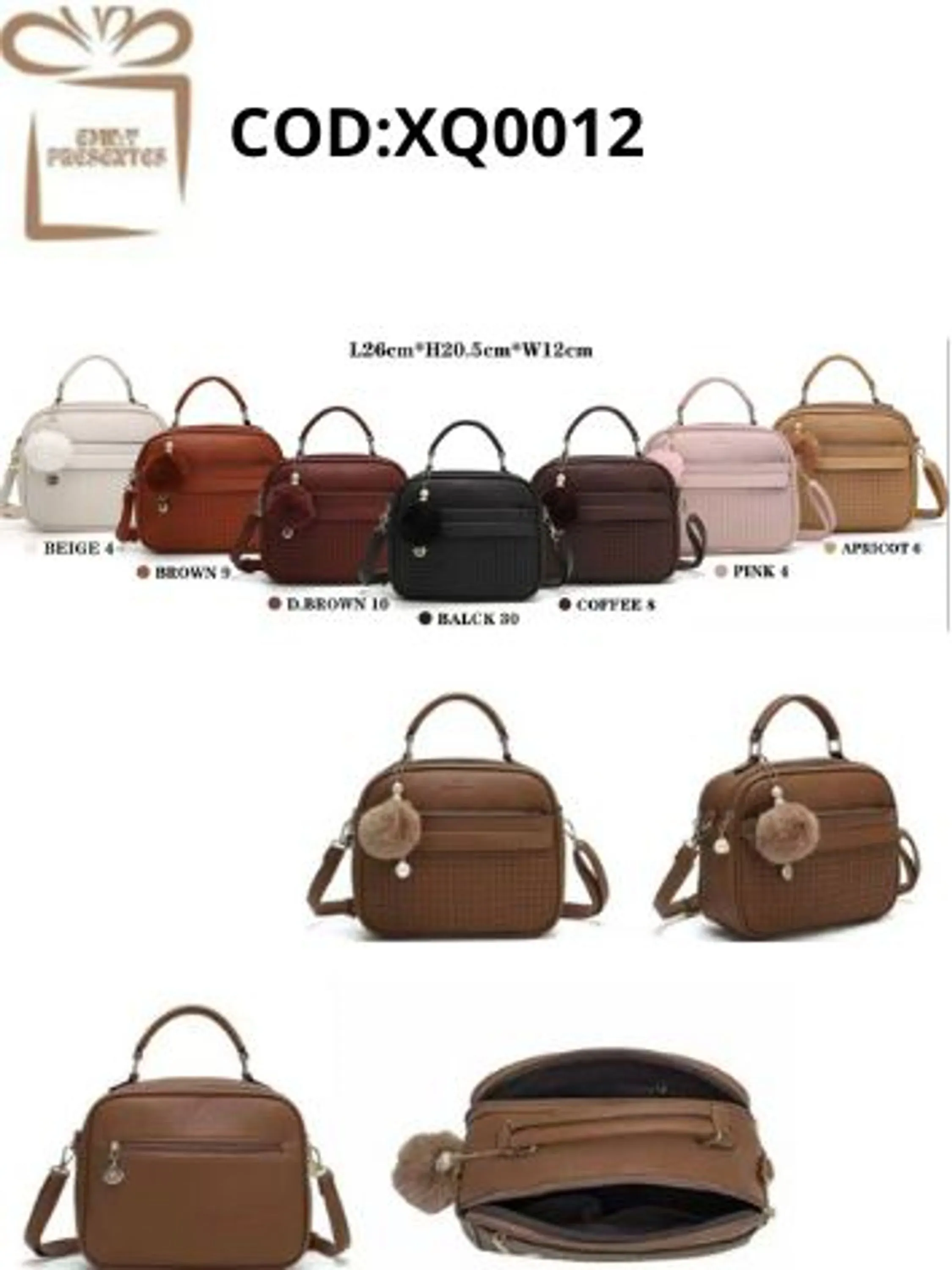 Bolsa Feminina Baú Couro PU-XQ0012