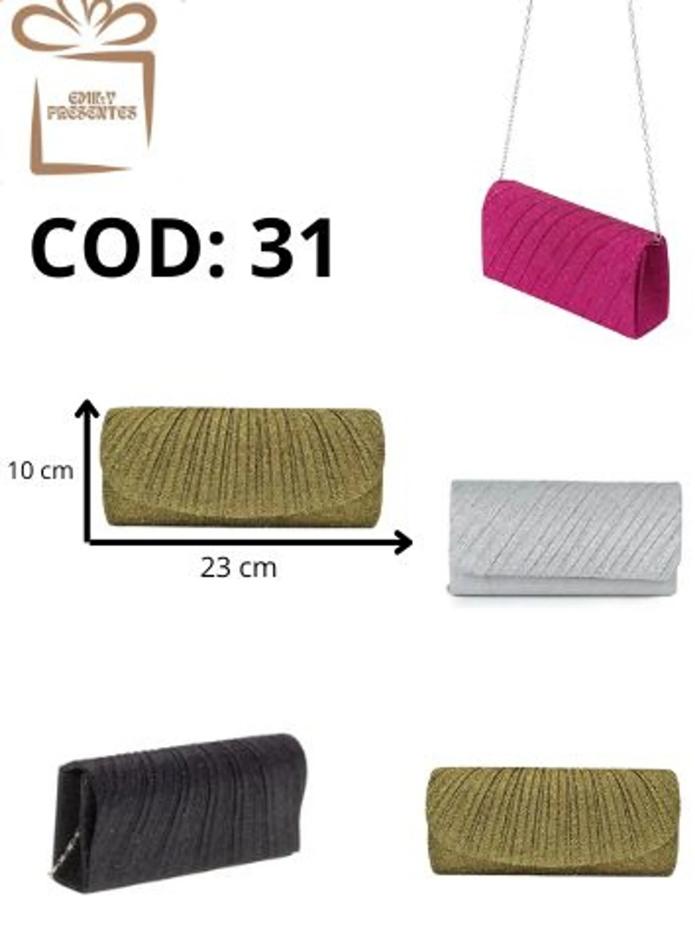 Bolsa Clutch Grande Alça e Mão Feminina -CASAMENTO/DEBUTANTE/MADRINHA/FORMATURA-25/2