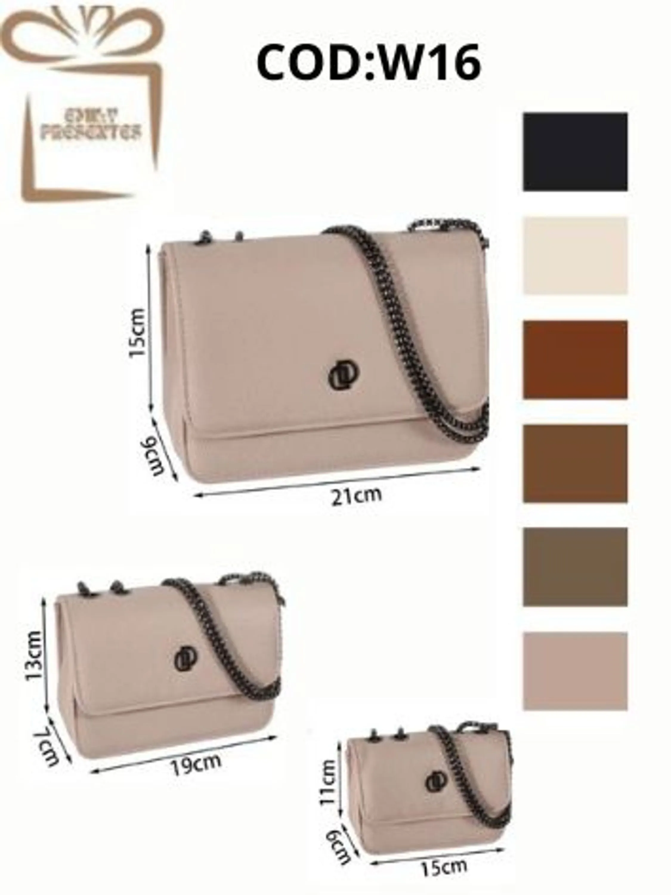 Kit de 3 Peças de Bolsas Feminina Social-w16