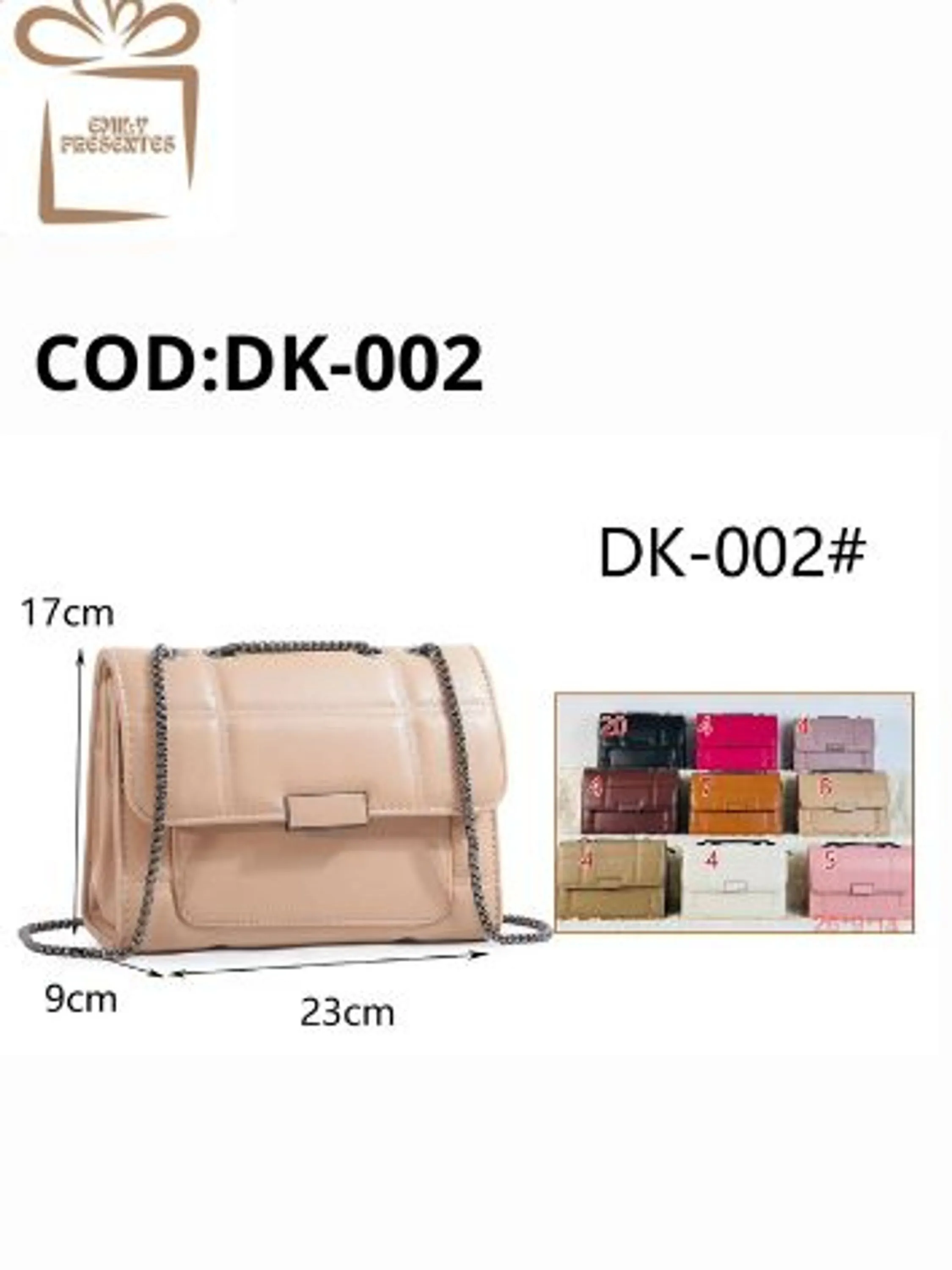 Bolsa Feminina Com Alça Cadeia Preto -DK002