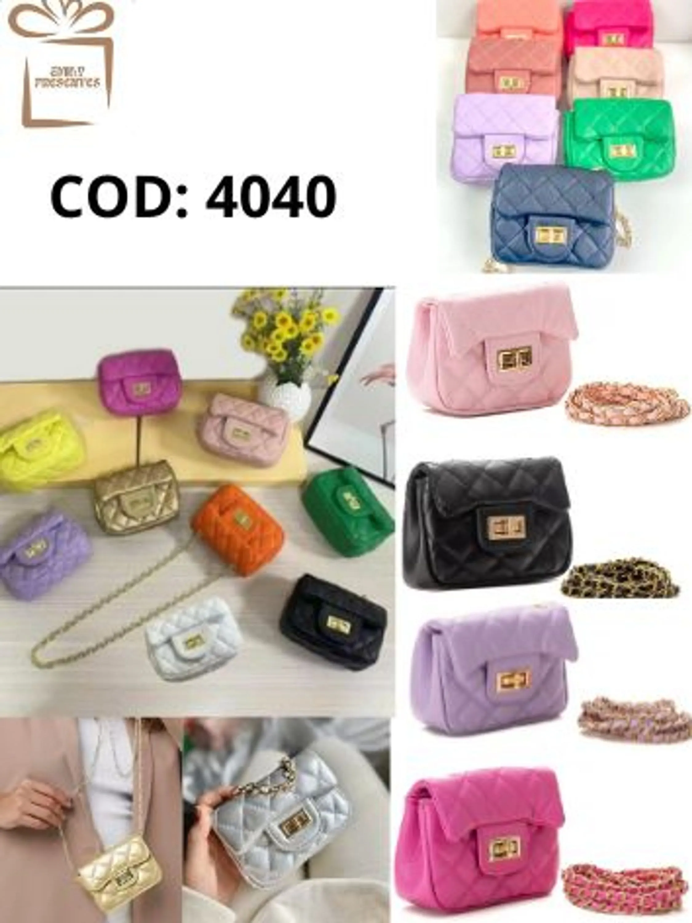 Bolsa Feminina Pequena Mini Bag Alça Corrente Transversal