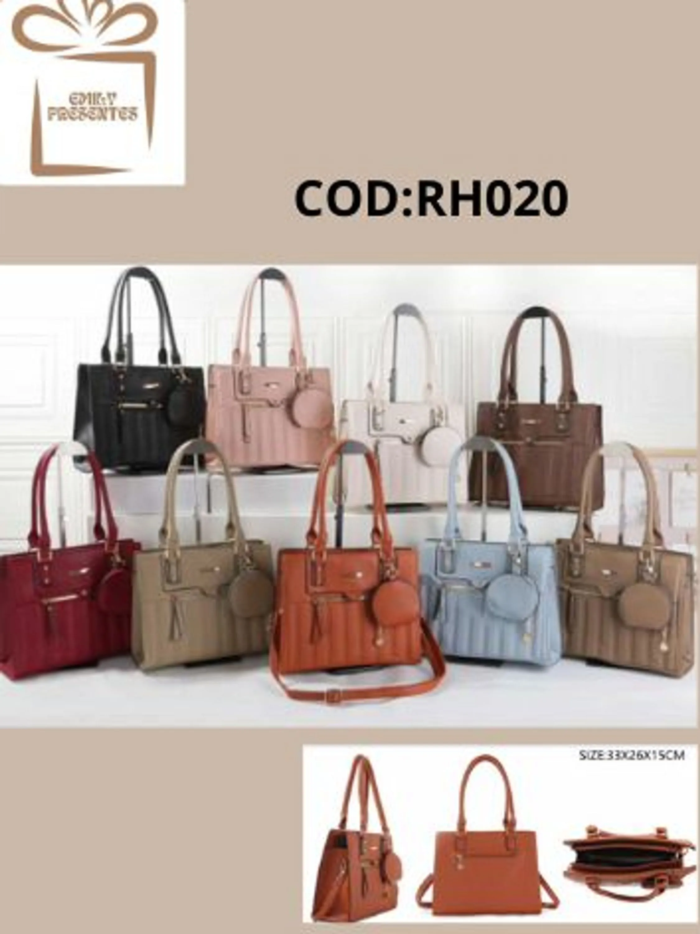 Bolsa Feminina Grande Casual com Porta Moeda-RH8020