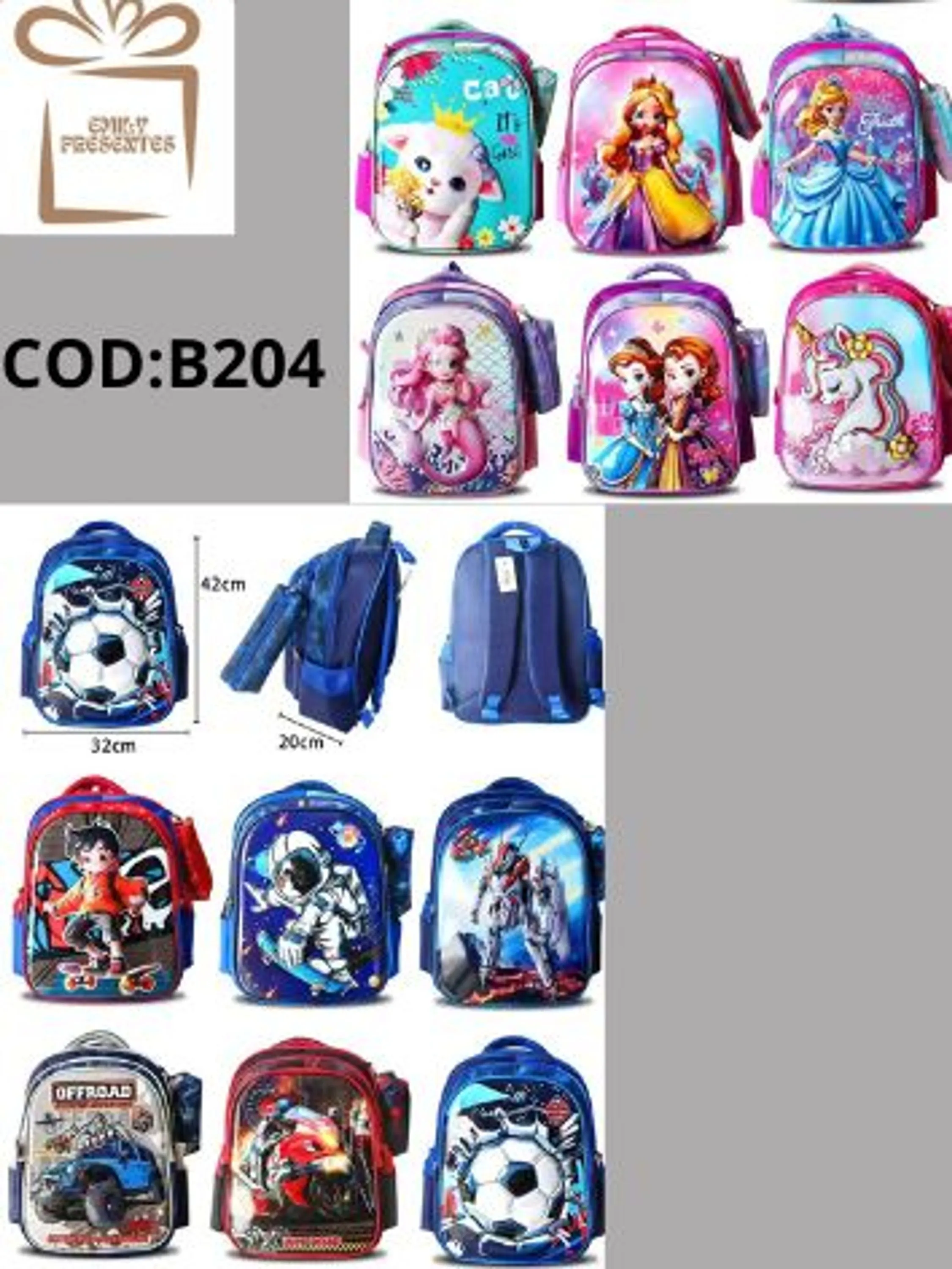 Mochila Infantil com Estojo-B204