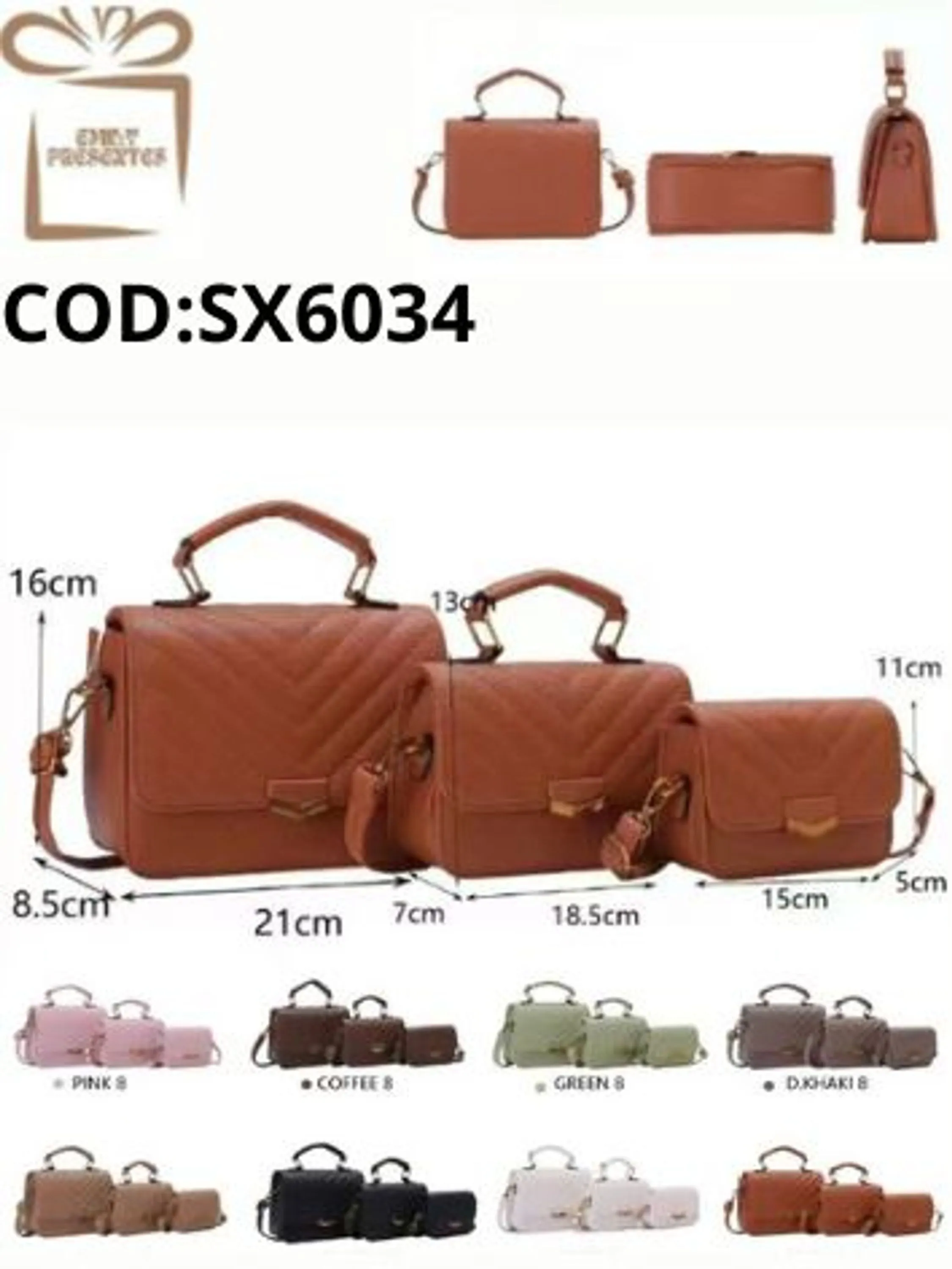 Kits 3 Bolsas Feminina Lançamento-SX6035