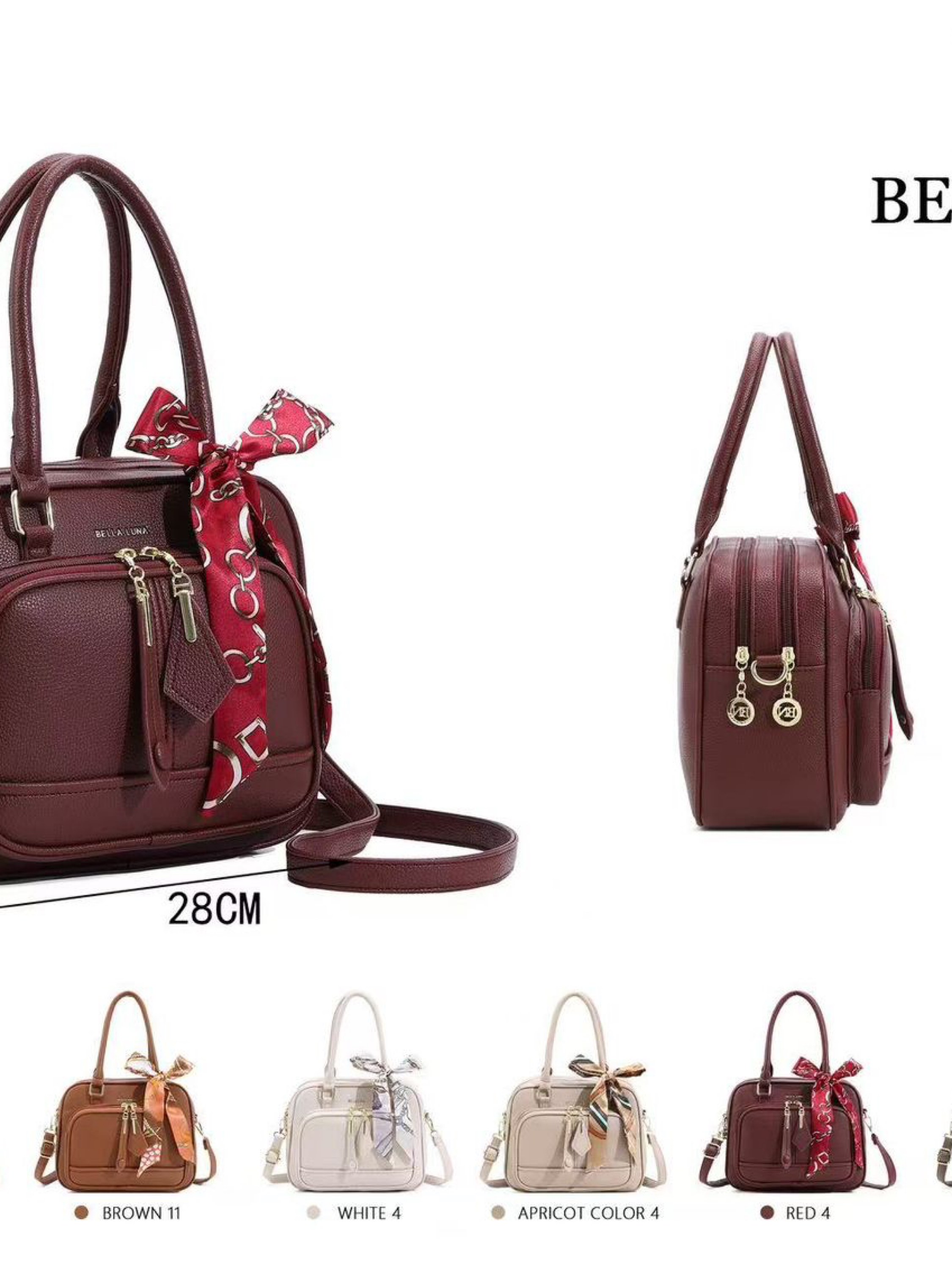 Bolsa Estilo Baú com Alça Trançada Dupla -DEC6185