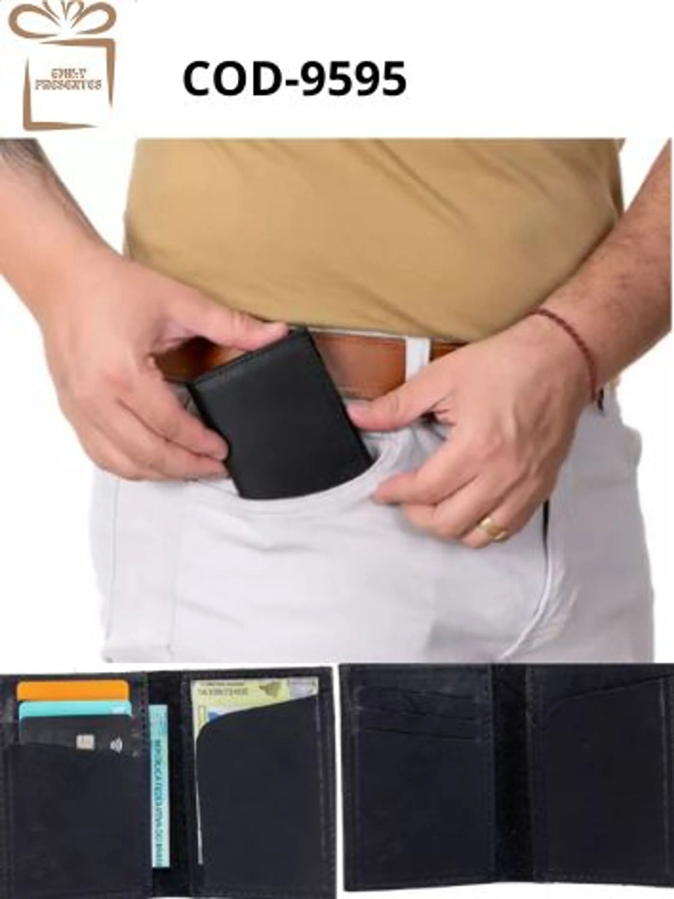 Carteira Porta Cartão Slim Masculina Em Couro PRIMEIRA LINHA-RG/ Cnh/ Notas-9898