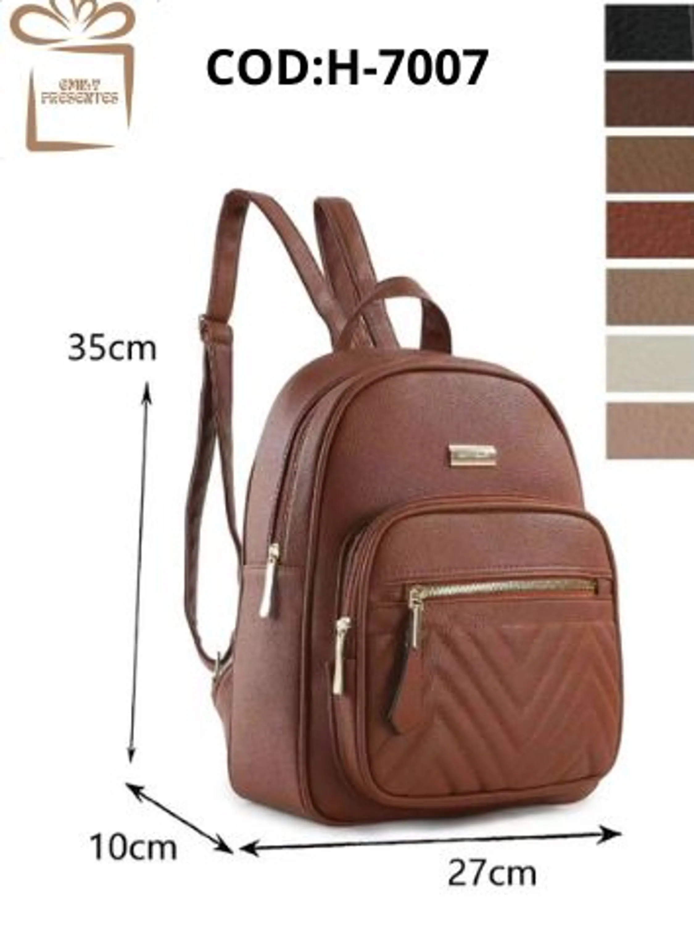 Mochila Grande Couro -H7007