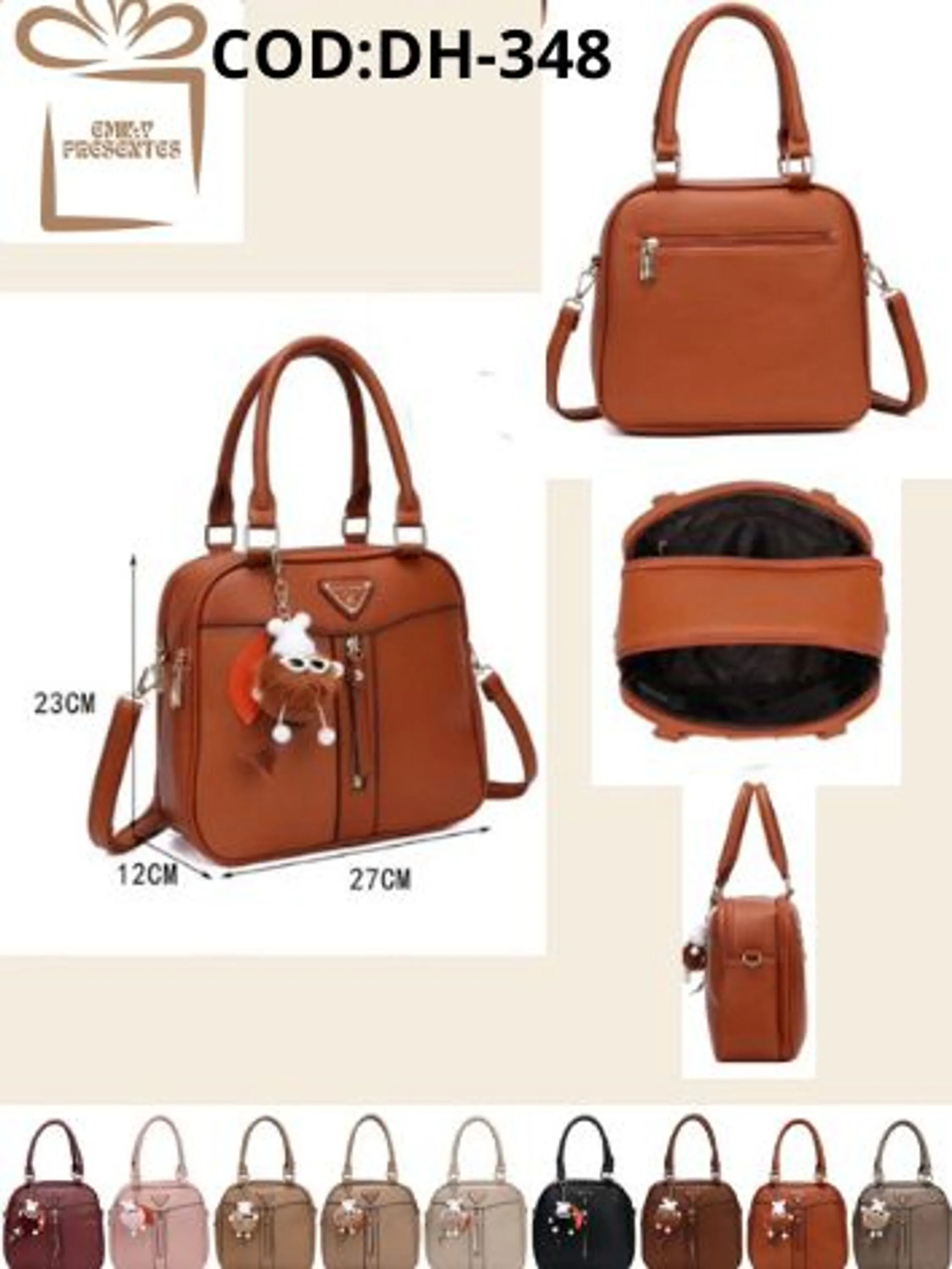 Bolsa Média Feminina com Chaveiro FRU FRU-DH348