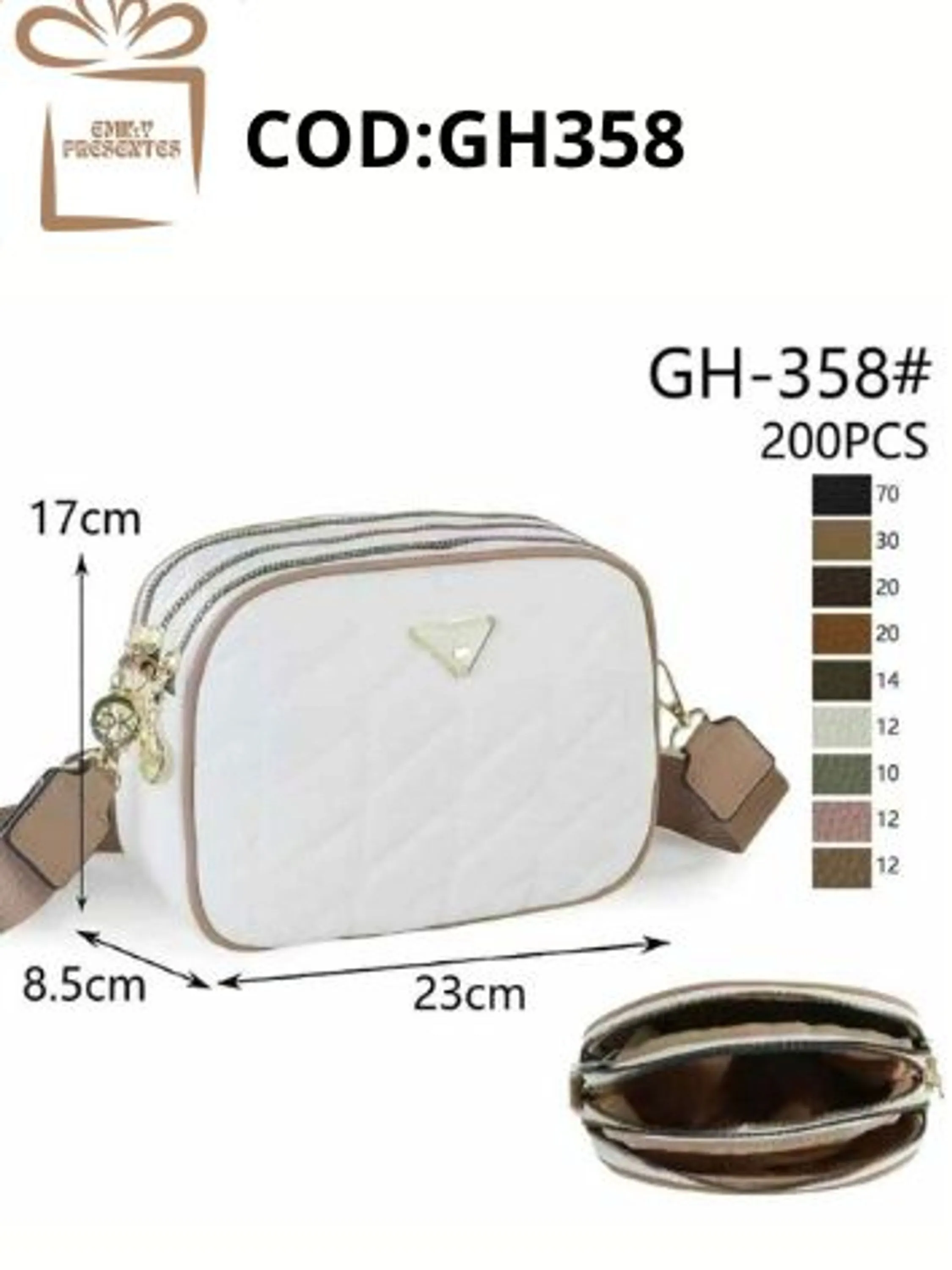 Bolsa Feminina Transversal de Ombro Alça Larga-GH358