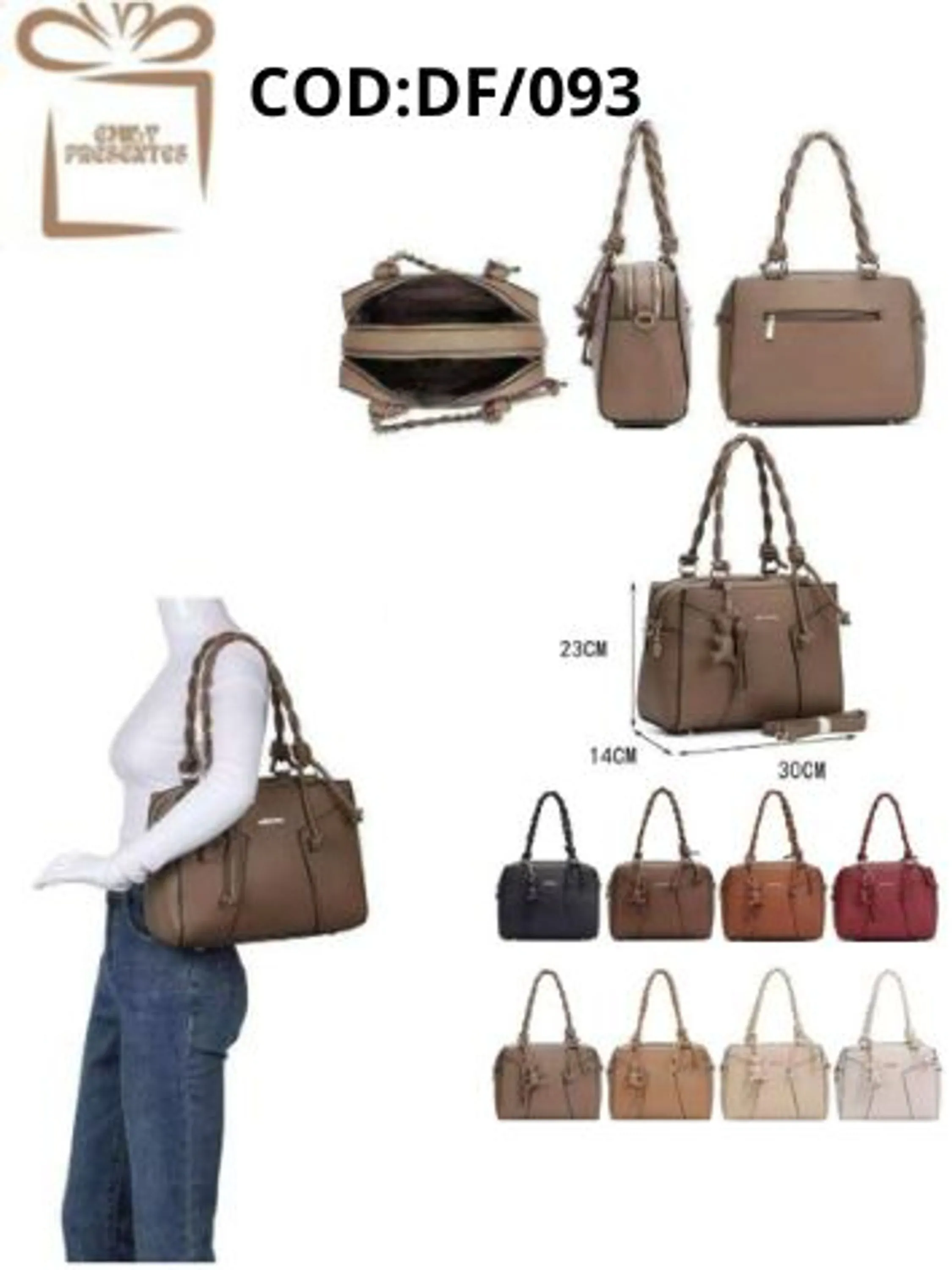 Bolsa Estilo Baú com Alça Trançada Dupla -DF/093