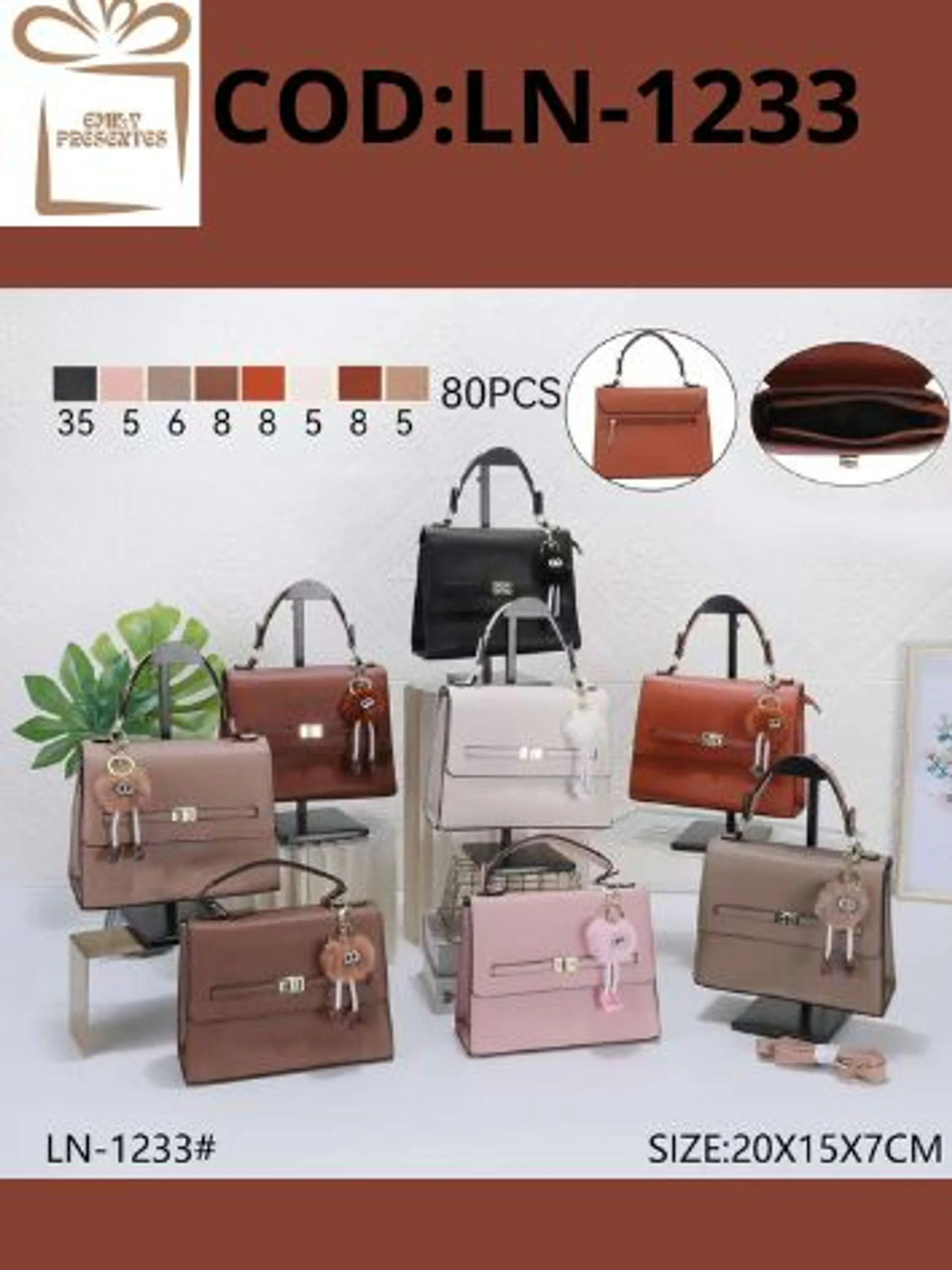 Bolsa Feminina Casual com POMPOM FRUFRU-LN1233