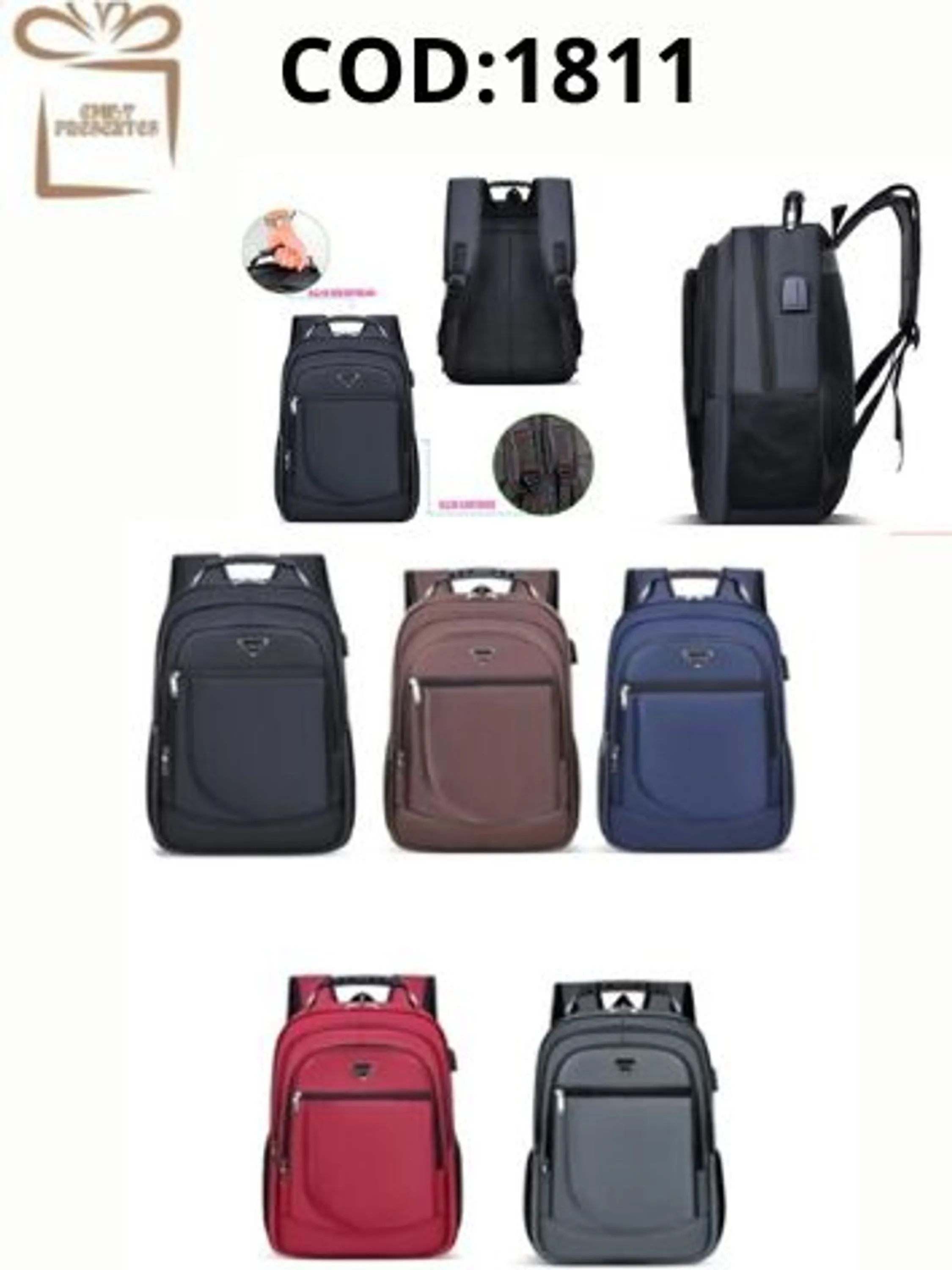 Mochila Masculina  Tecido Impermeável-1811