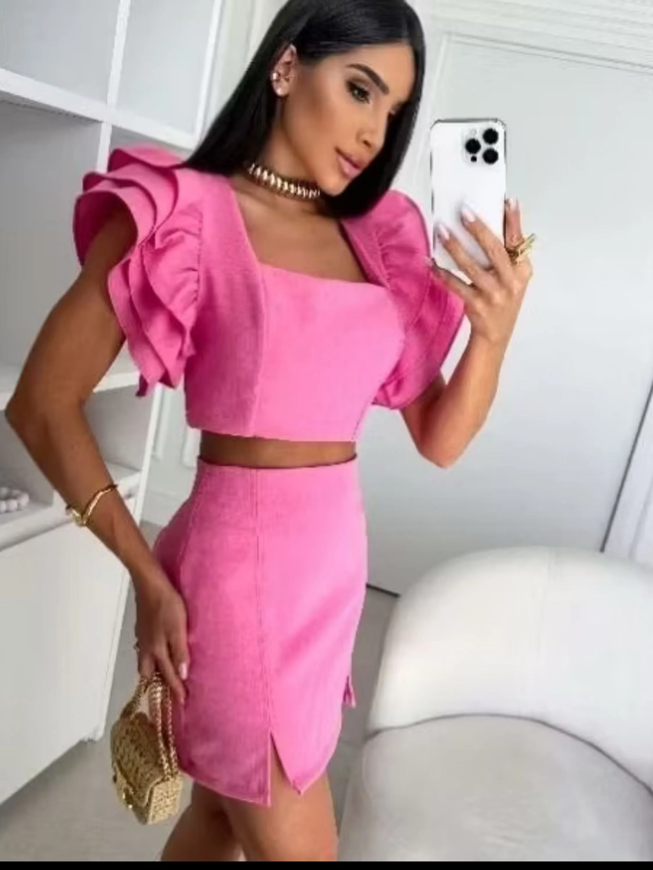 Conjunto feminino linho rústico