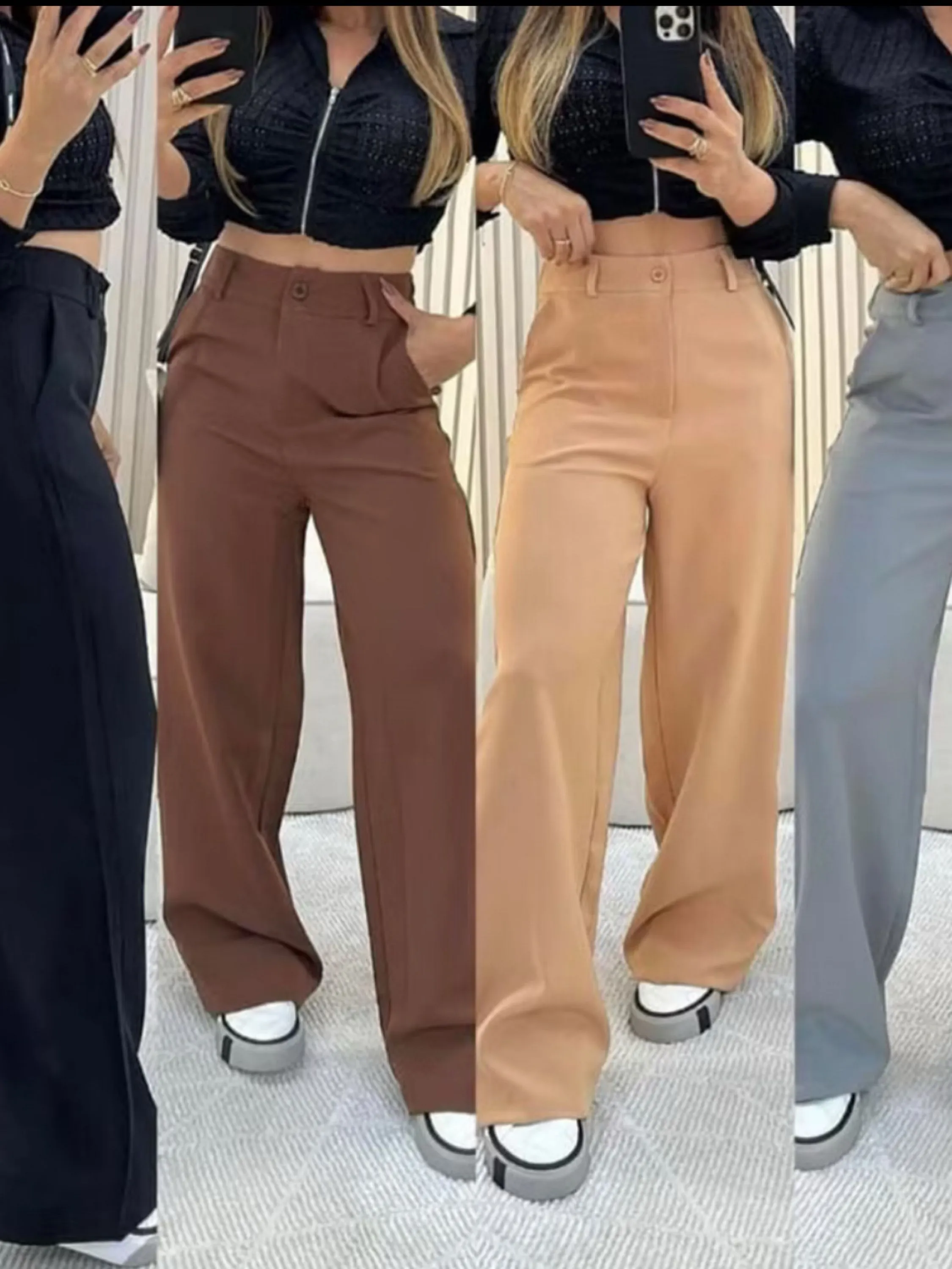 Calça pantalona calça wide leg
