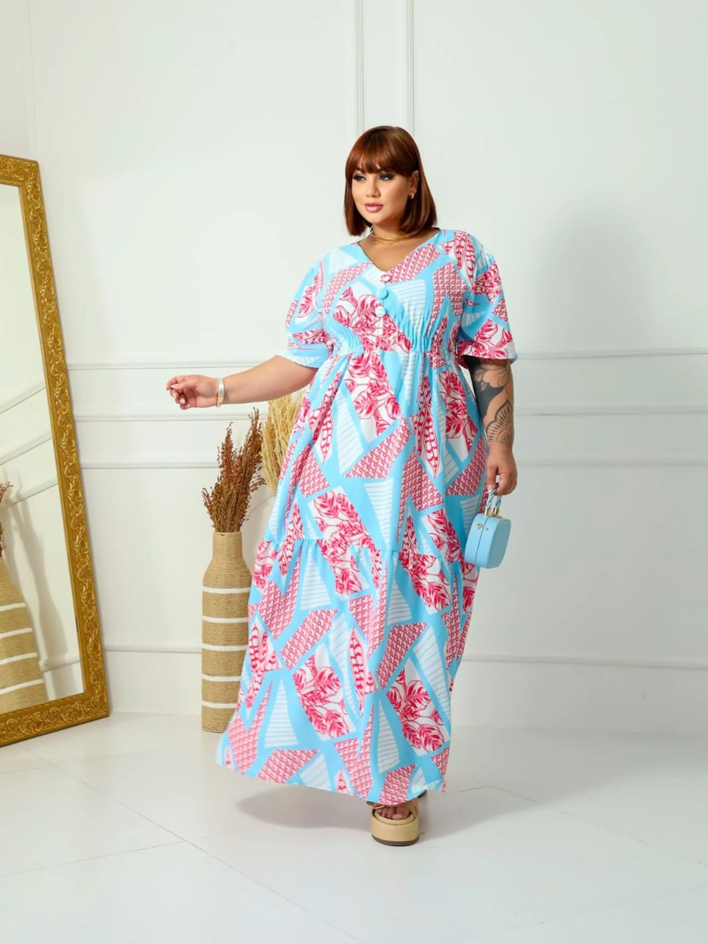 Vestido longo plus size