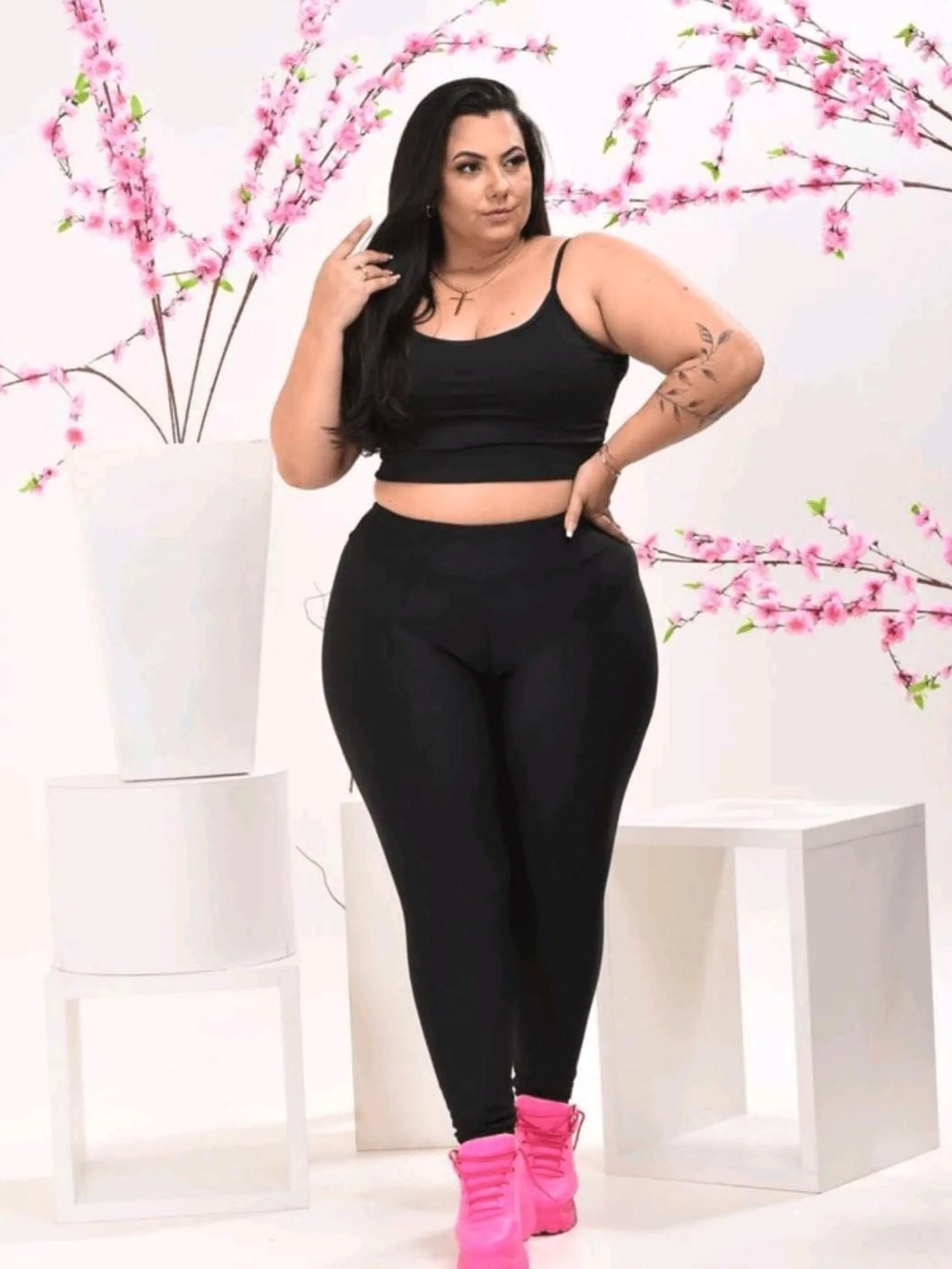 Calça Leg flanelada plus size