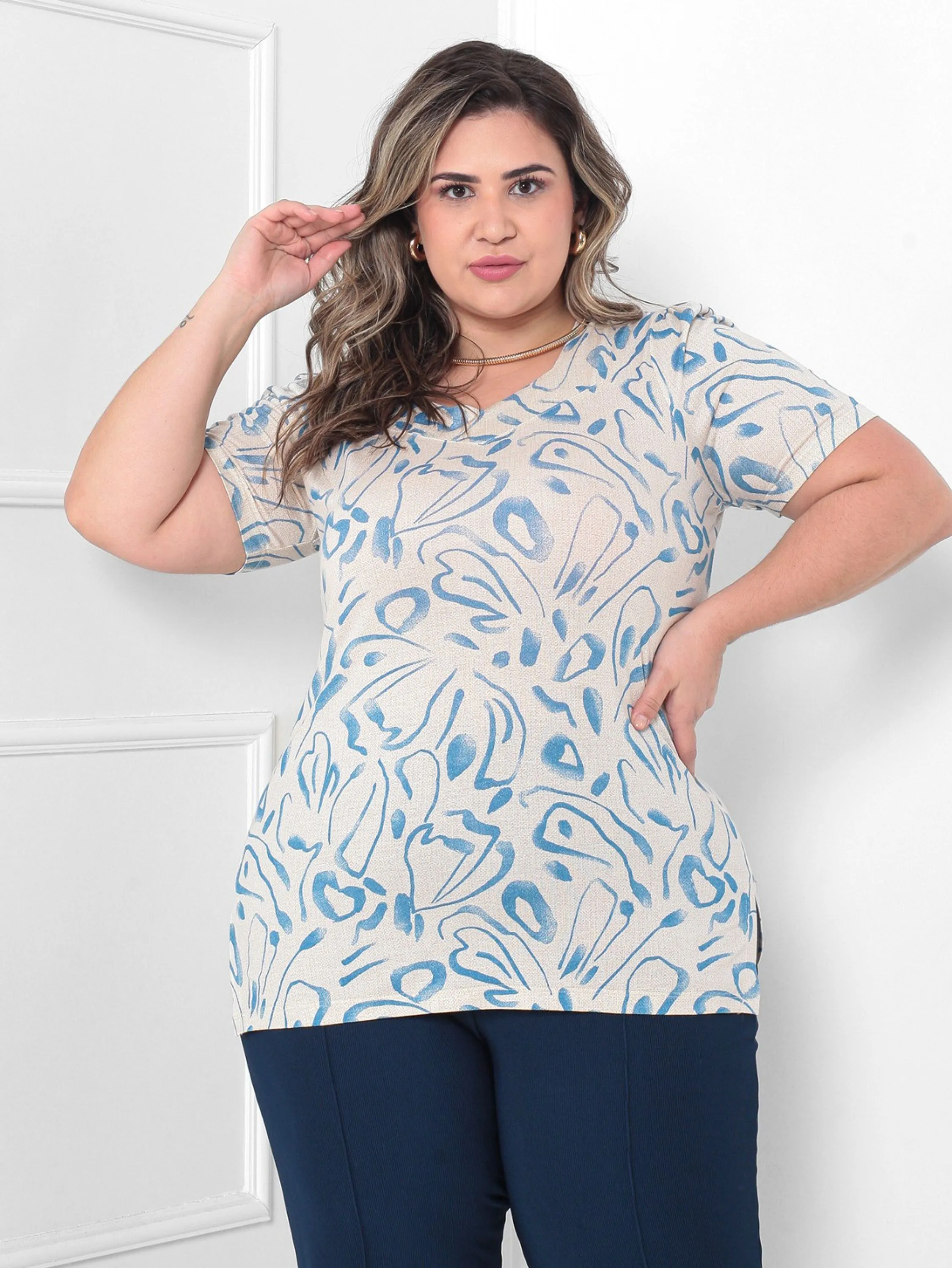 Blusa Viscolycra Manga curta