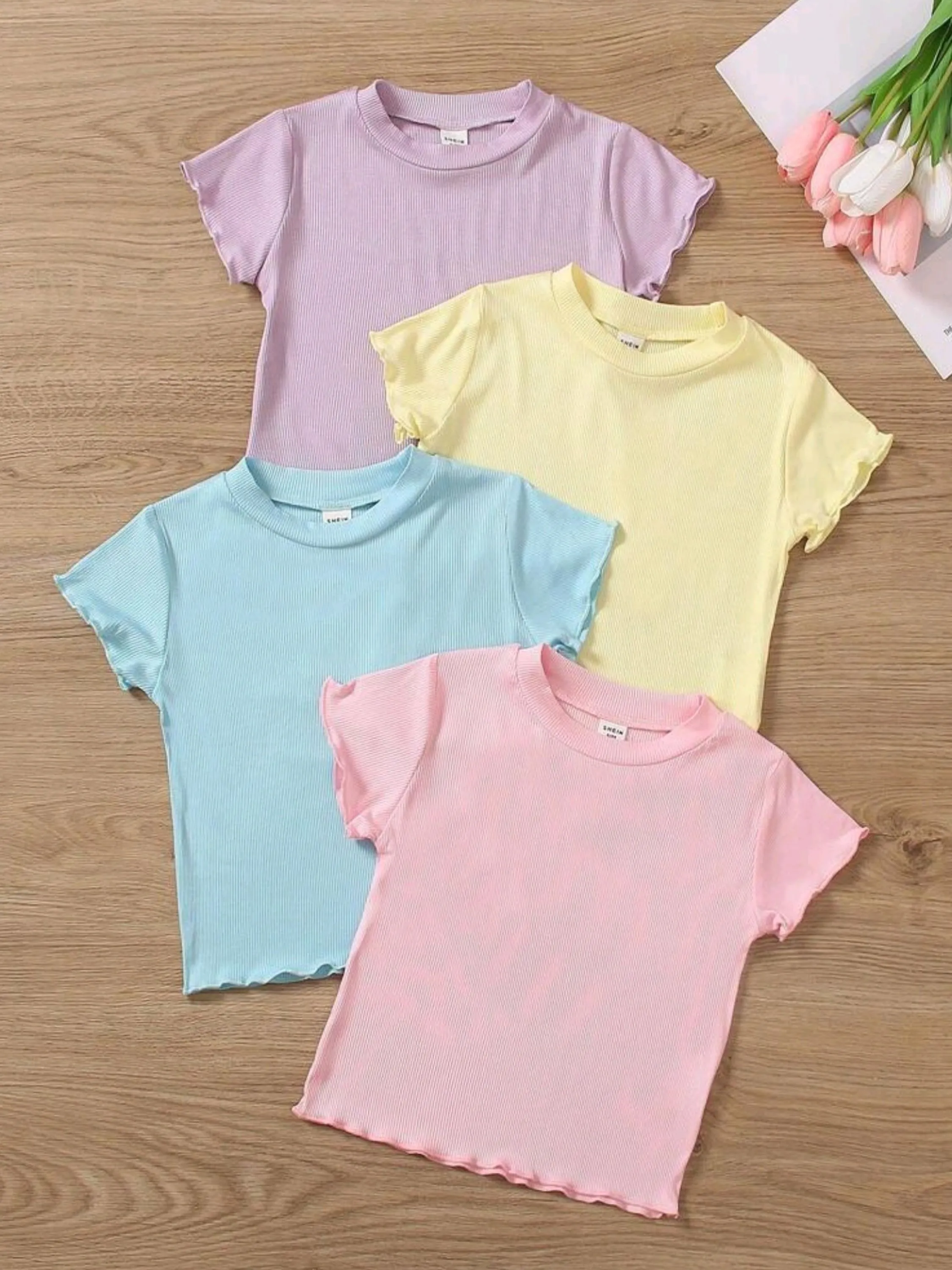 Blusa básica juvenil menina ribana com elastano