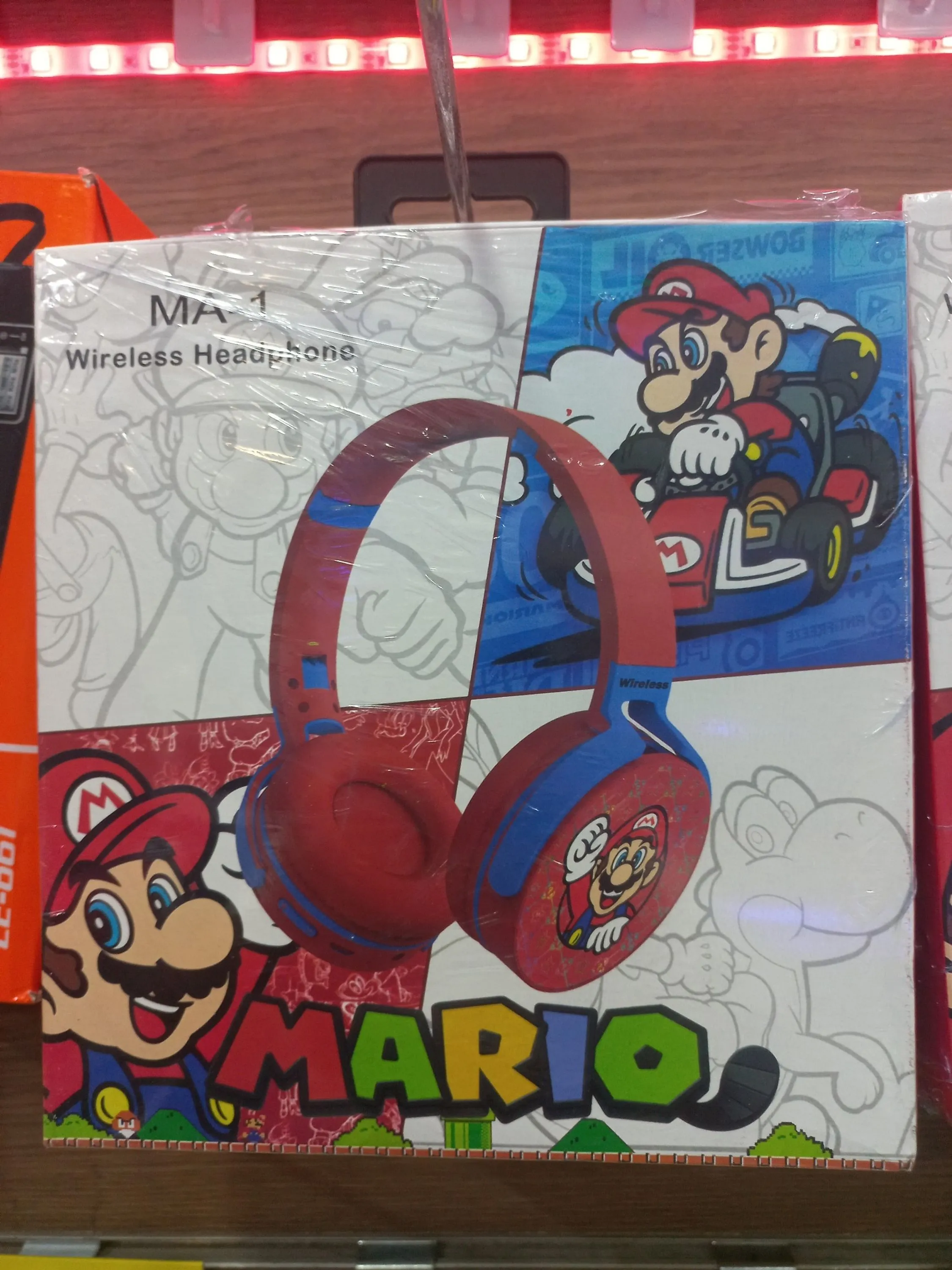 Fone sen fiu Bluetooth super mario