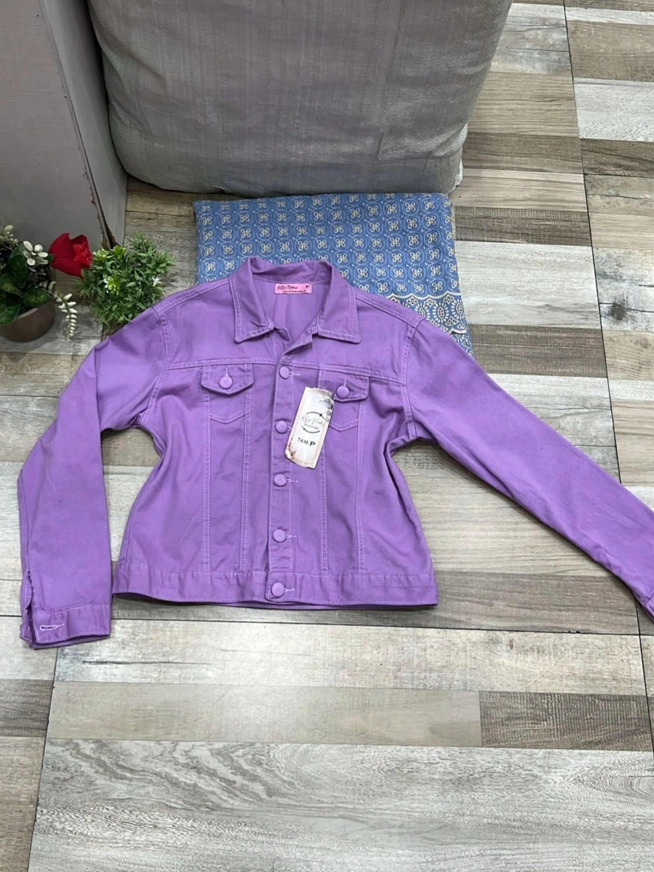 Jaqueta Jean Feminina Roxo