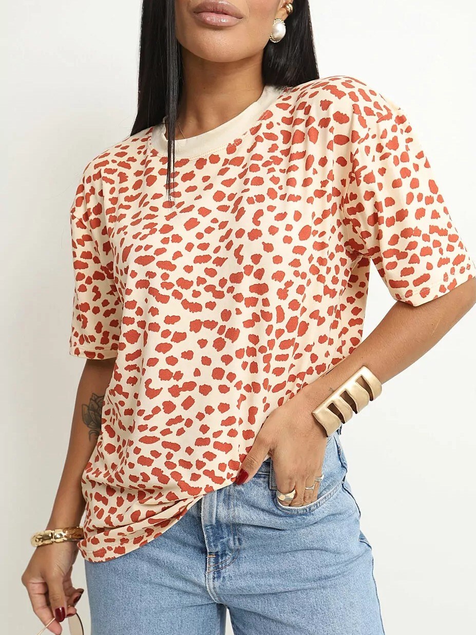 Blusa oversize animal print