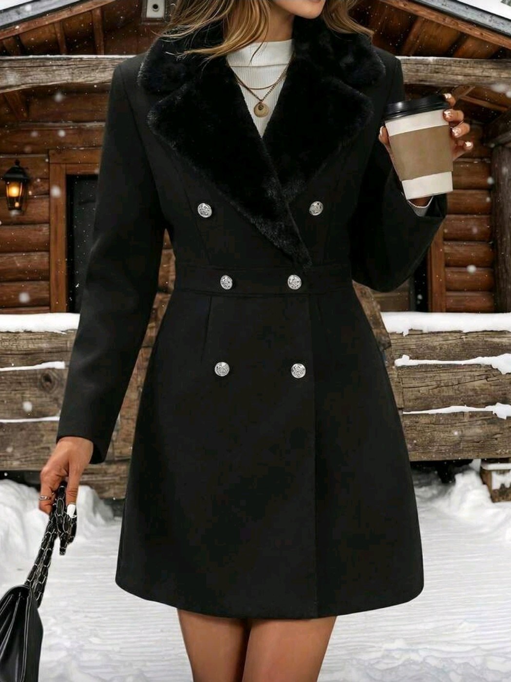 Casaco Sobretudo Lã Batida Forrado