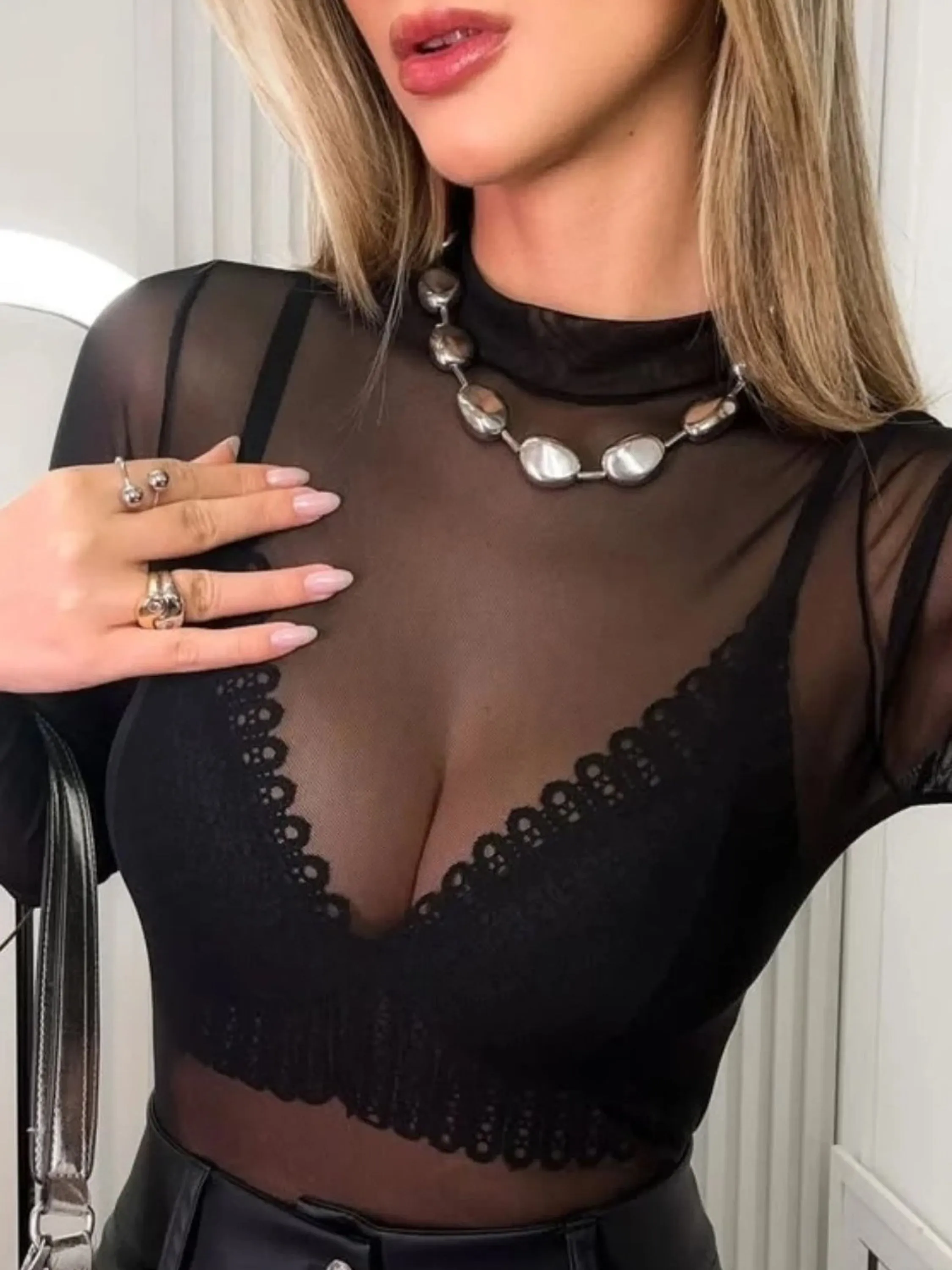 Body Manga Longa Tule