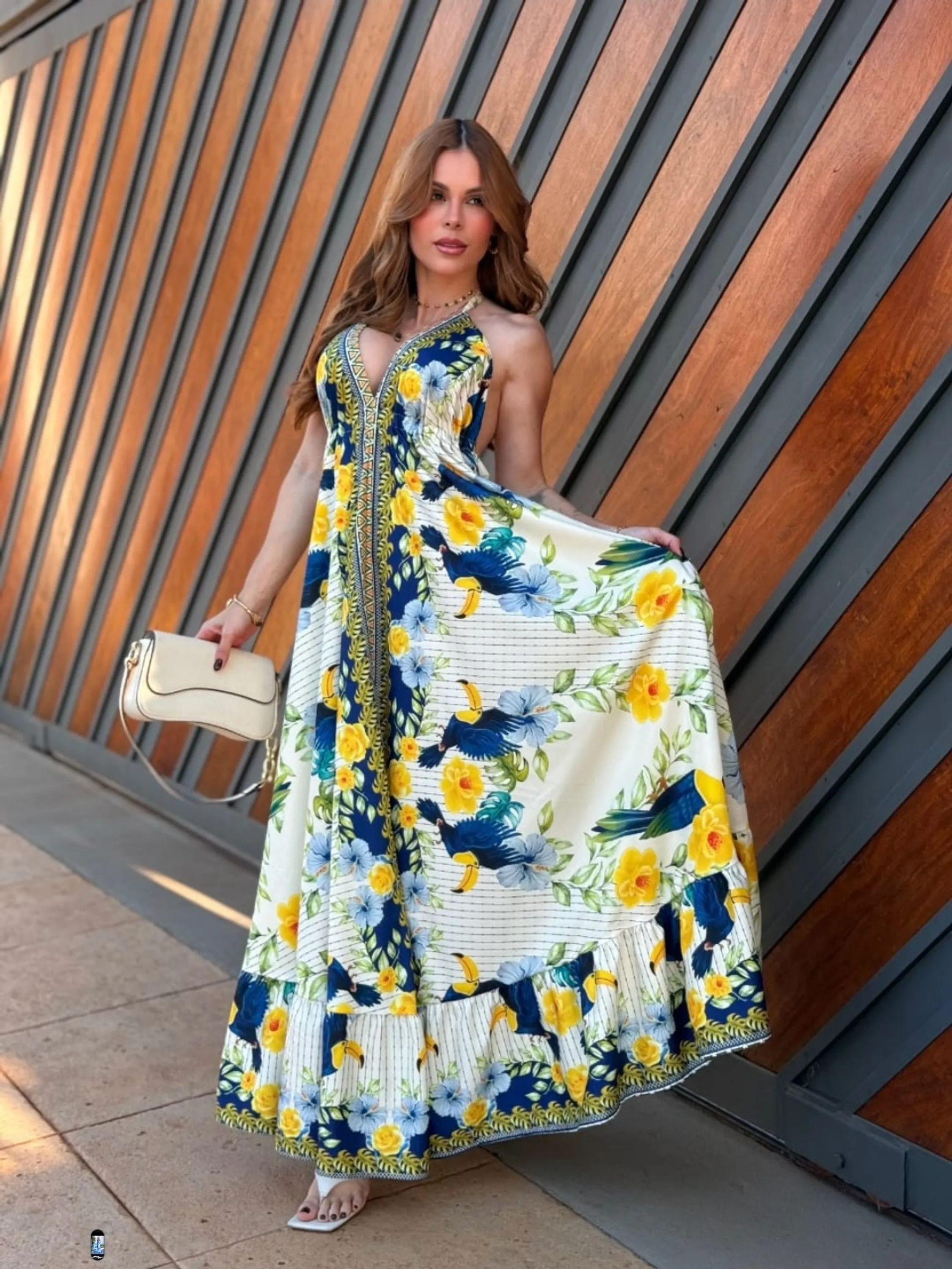 Vestido Longo Indiano Estampado