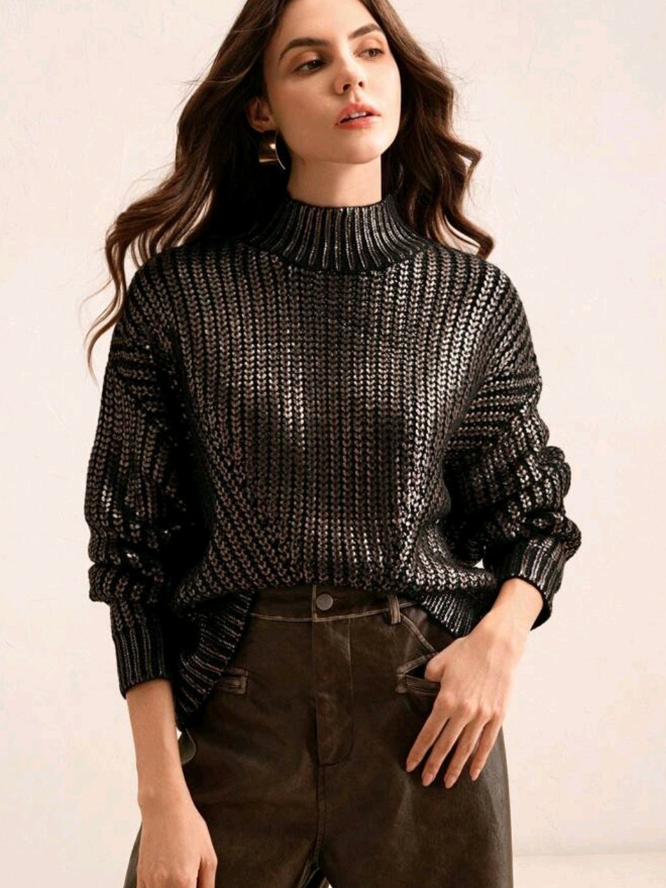 Blusa Tricot Metalizada